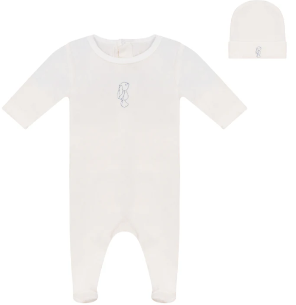 BUBANI Terry Bunny Stretchie with Hat for Babies 1M-6M | Soft Cotton Baby Romper for Newborns & Infants | Perfect for Playtime, Photo Shoots & Gifts
