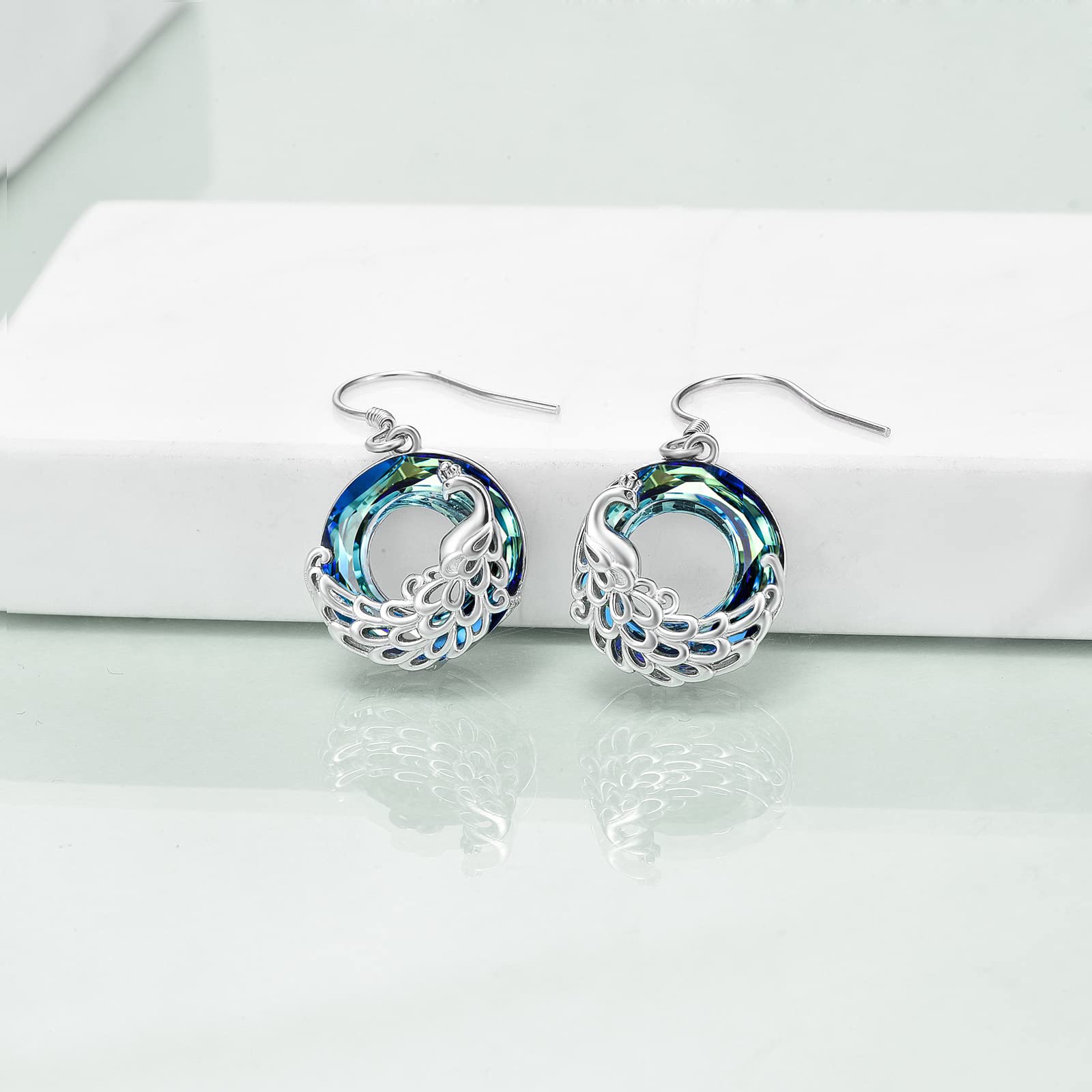 Sterling Silver Peacock Earrings for Women | Elegant Jewelry Gift for Her | Perfect for Parties, Weddings & Special Occasions