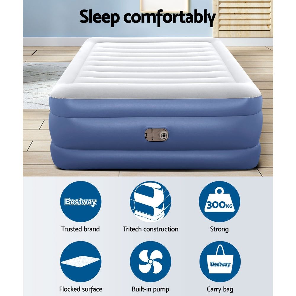Bestway Queen Air Mattress with TriTech Technology - Inflatable Airbed for Camping, Guest Beds & Home Use