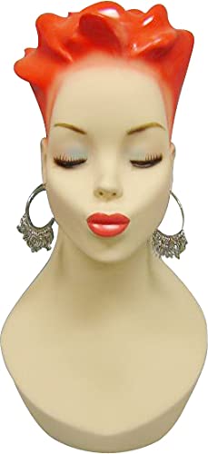 MD-Y4 X 2 PCS ROXY DISPLAY® Fiber Glass Female Mannequin Heads for Salon, Wig Display & Makeup Practice - Set of 2 Artistic Styrofoam Head Forms