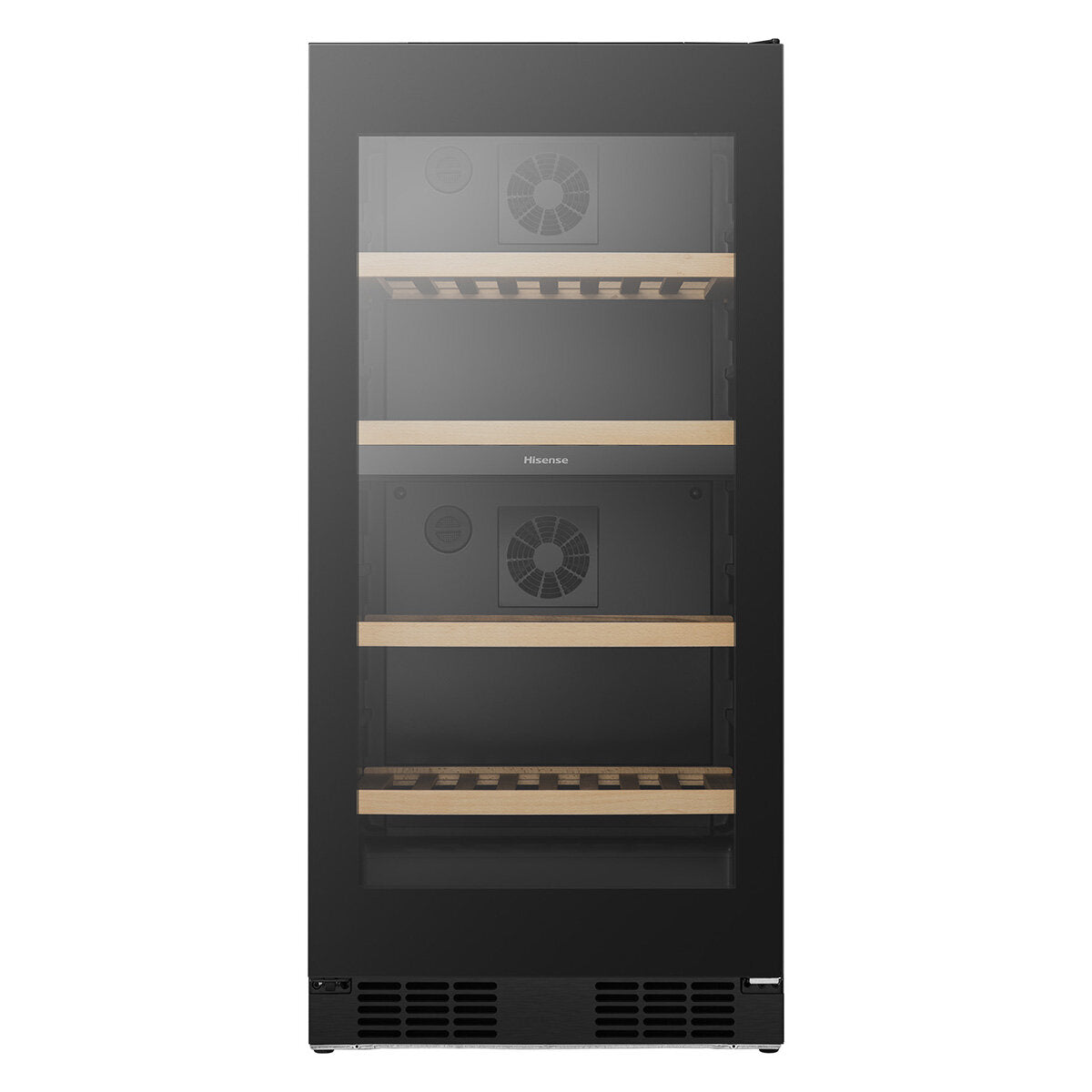 Hisense HRWC108B 108-Bottle Dual Zone Wine Cooler Refrigerator - Black Glass Front for Home, Office, or Restaurant Wine Storage & Display