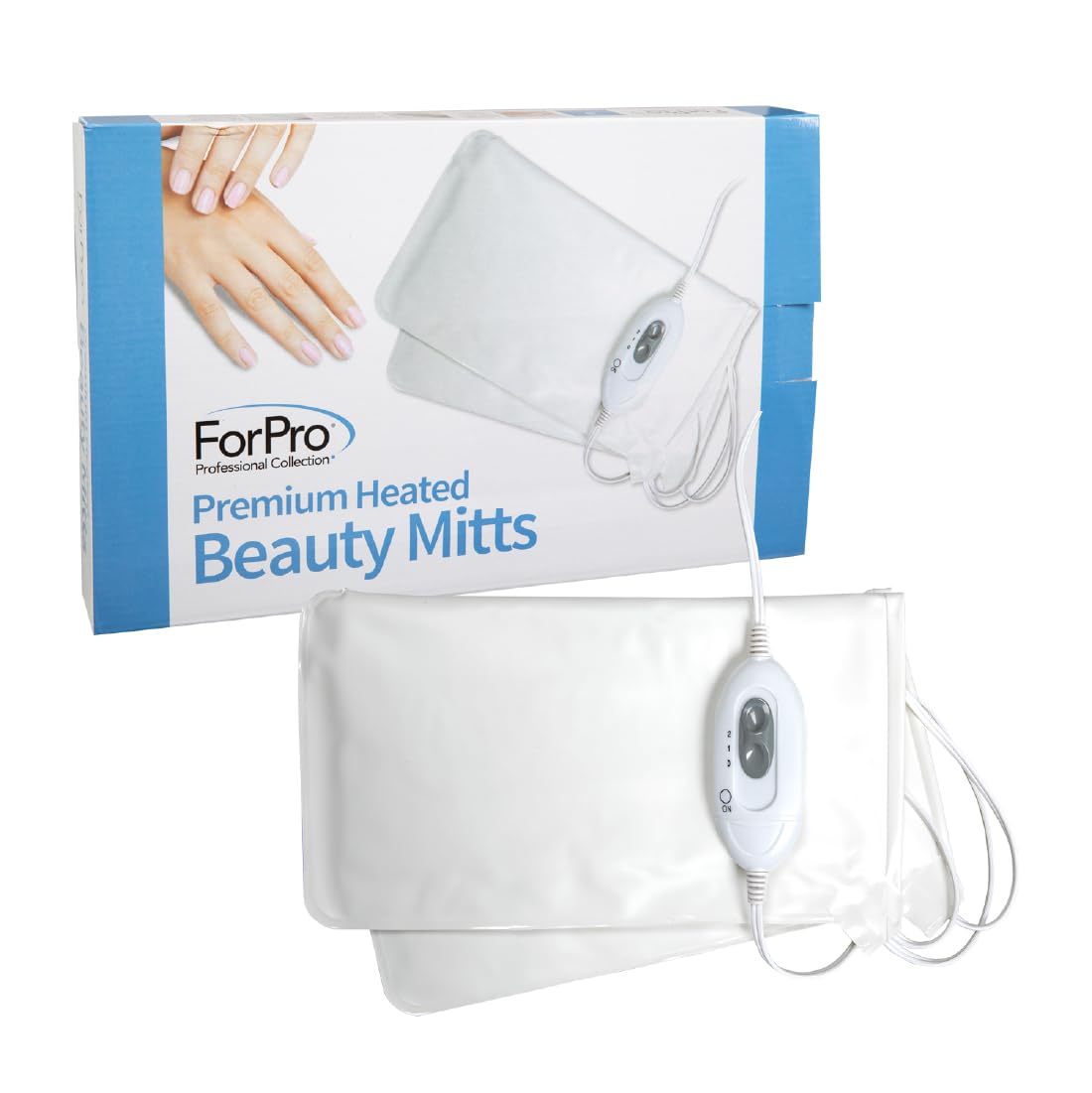ForPro Professional Collection Premium Heated Mitts - Electric Thermal Moisturizing Hand Warmers for Spa & Home Use - Dual Temperature Settings (1 Pair) - Perfect for Relaxation, Dry Skin Relief & Winter Hand Care