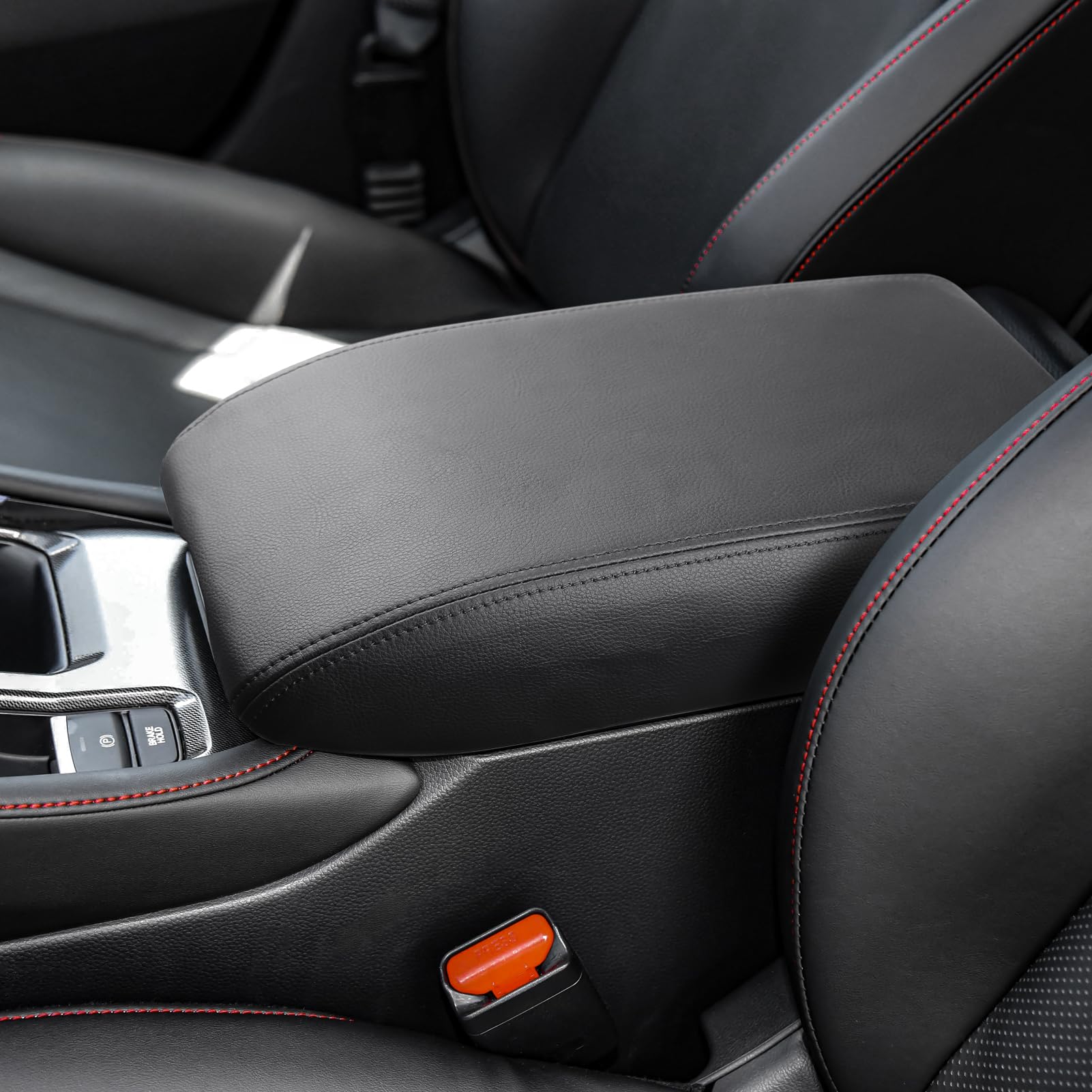 Honda Accord 2023 2024 2025 Center Console Cover - Black Stitched Armrest Protector & Storage Box Lid Accessories | Compatible with CKE | Perfect for Car Interior Protection & Organization