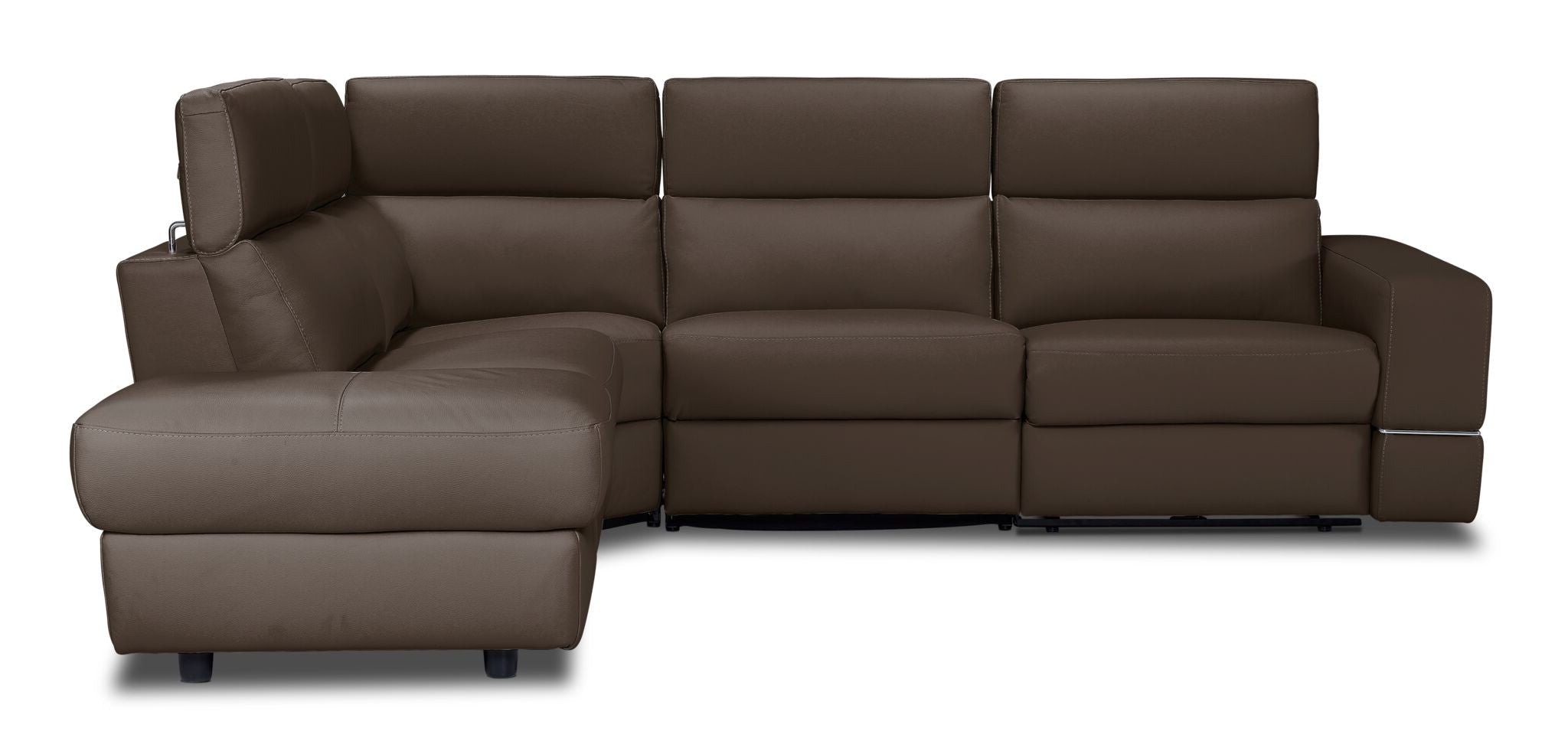 Bianca 3-Piece Power Reclining Sectional Sofa with Left-Facing Chaise in Taupe - Modern Living Room Furniture for Home Theater & Family Gatherings