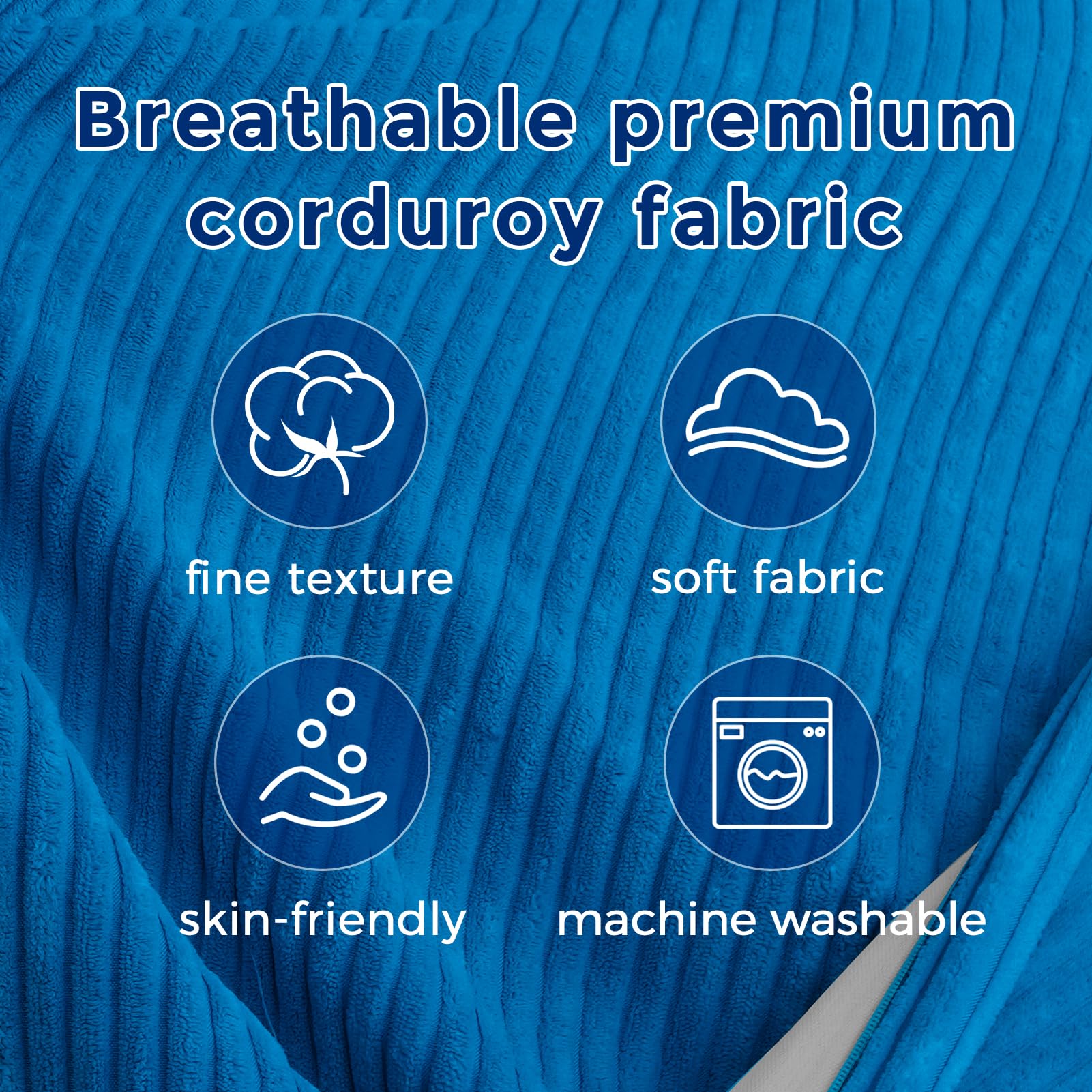 MAXYOYO Oversized Bean Bag Chair for Adults - Convertible to Floor Mattress Bed, Blue - Extra Large Comfortable Lounge Chair for Living Room, Bedroom, Dorm & Game Room