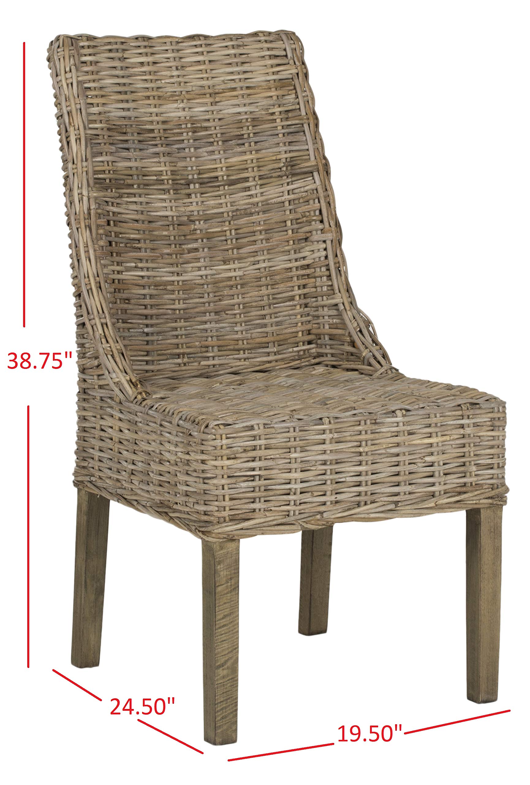 SAFAVIEH Suncoast Brown Dining Chair - Modern Wooden Kitchen Chairs with Upholstered Seat - Perfect for Dining Room, Kitchen, Breakfast Nook & Office