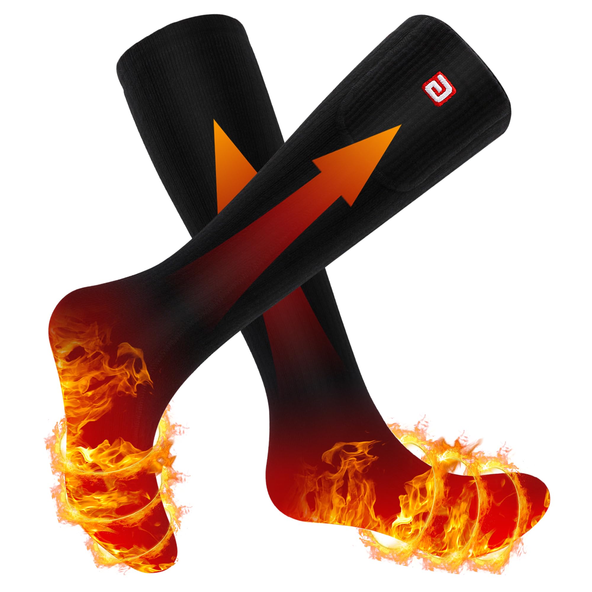 SVPRO Rechargeable Heated Socks for Men & Women - Battery Operated Winter Warm Socks with 3 Adjustable Heat Settings - Thermal Electric Socks for Hiking, Camping, Skiing, Fishing, Hunting & Mountaineering - Keep Feet Warm in Cold Weather Outdoor Activities