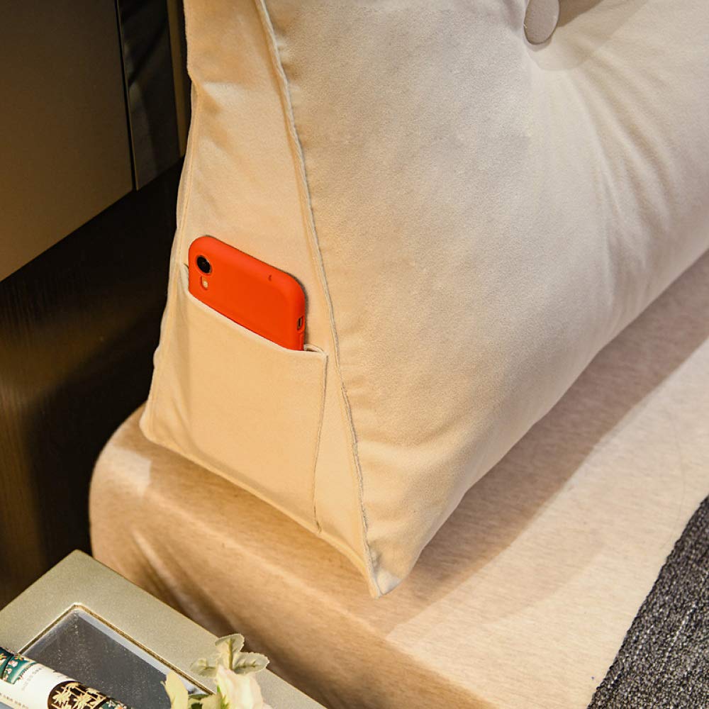 Velvet Triangle Backrest Wedge Pillow - Large Headboard Cushion for Bed & Sofa (180x50x20cm, Purple) - Perfect for Reading, Relaxing & Back Support in Bedrooms & Living Rooms
