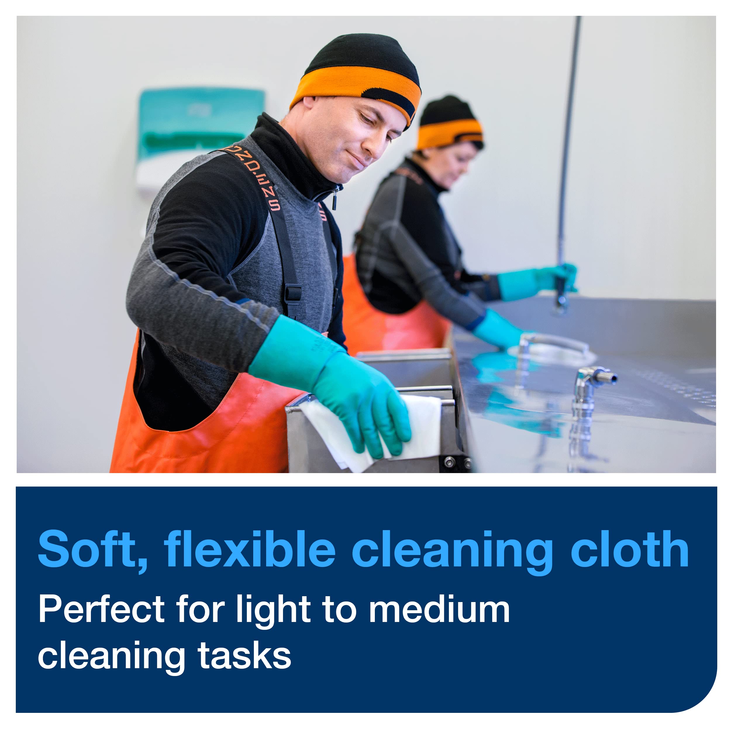 Tork Industrial Cleaning Cloths Gray W4 - 4 x 120 Pack, Soft & Flexible Microfiber Cloths for Heavy-Duty Cleaning - Ideal for Workshops, Garages, and Industrial Use
