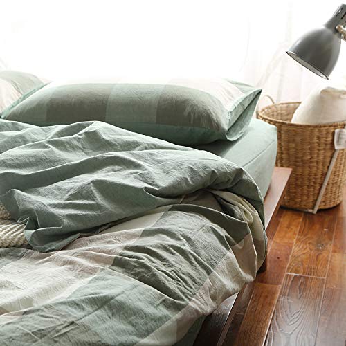 Premium 100% Cotton 200 Thread Count Duvet Cover Set - King Size Green Herbal Print (Includes Duvet Cover + 2 Pillowcases) | Soft Breathable Bedding for Luxurious Comfort | Perfect for Master Bedroom, Guest Room & Hotel Use