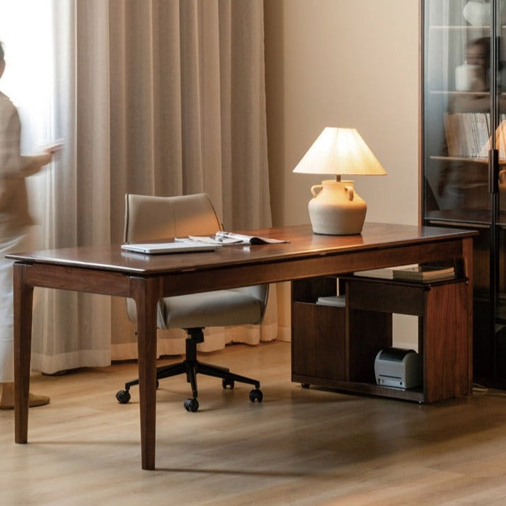 Premium Black Walnut & Ash Solid Wood Office Desk - Long Executive Work Table for Home & Business Use - Perfect for Modern Workspaces, Study Rooms & Office Decor