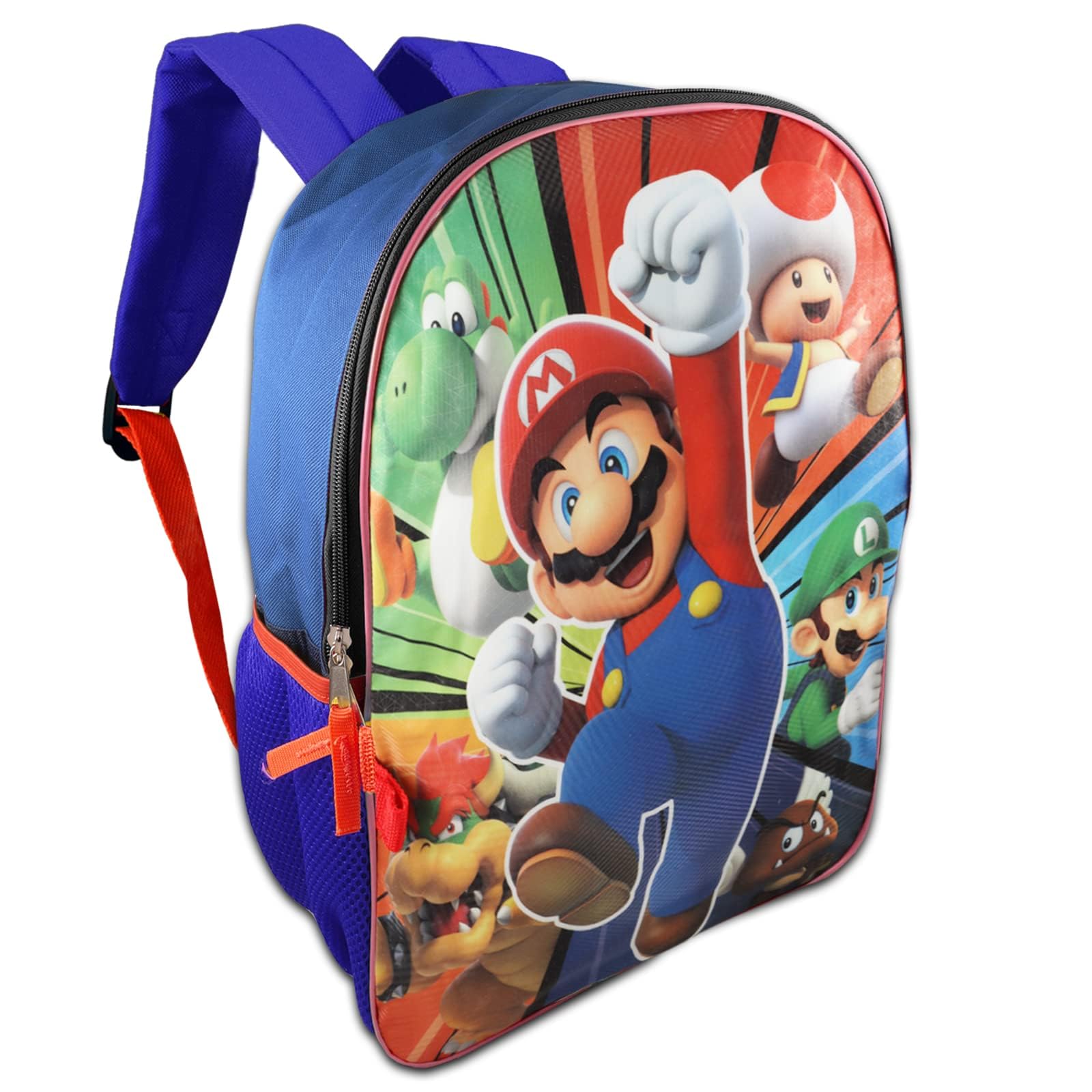 Super Mario Backpack Set for Kids - 4 Piece Bundle with School Bag, Lunch Box, Stickers & More (Mario, Yoshi, Luigi) | Official Nintendo Licensed Back to School Supplies | Perfect for School, Travel & Gaming Fans
