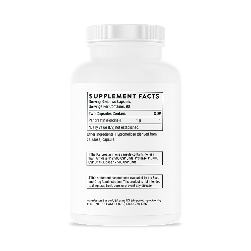 Thorne Pancreatic Enzymes (SD401) - Digestive Support Supplement for Optimal Nutrient Absorption - Ideal for Mealtime Digestion & Gut Health
