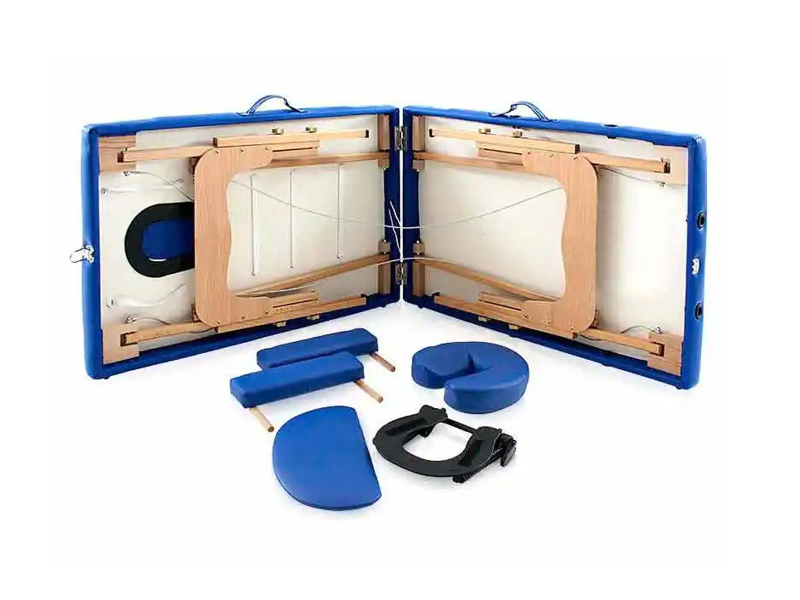 QUIRUMED Easy Wooden Folding Massage Table - Adjustable Height, Leatherette Surface, Articulated Head - 73