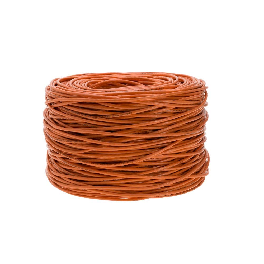 CAT6 1000ft UTP Orange Ethernet Solid Cable - 550Mhz 23AWG LAN Network Wire Bulk (Orange) - Perfect for Office Networking, Home Internet Setup & Data Center Installations
