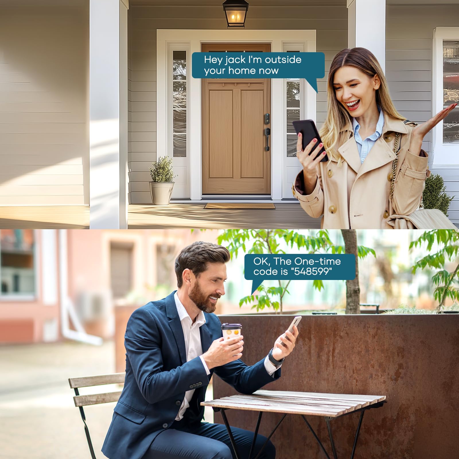 SMONET Smart Lock for Front Door - Keyless Entry Fingerprint & Bluetooth Deadbolt with Digital Keypad, Auto Lock, Alexa Compatible - Secure & Convenient Smart Home Access for Apartments, Houses & Vacation Rentals