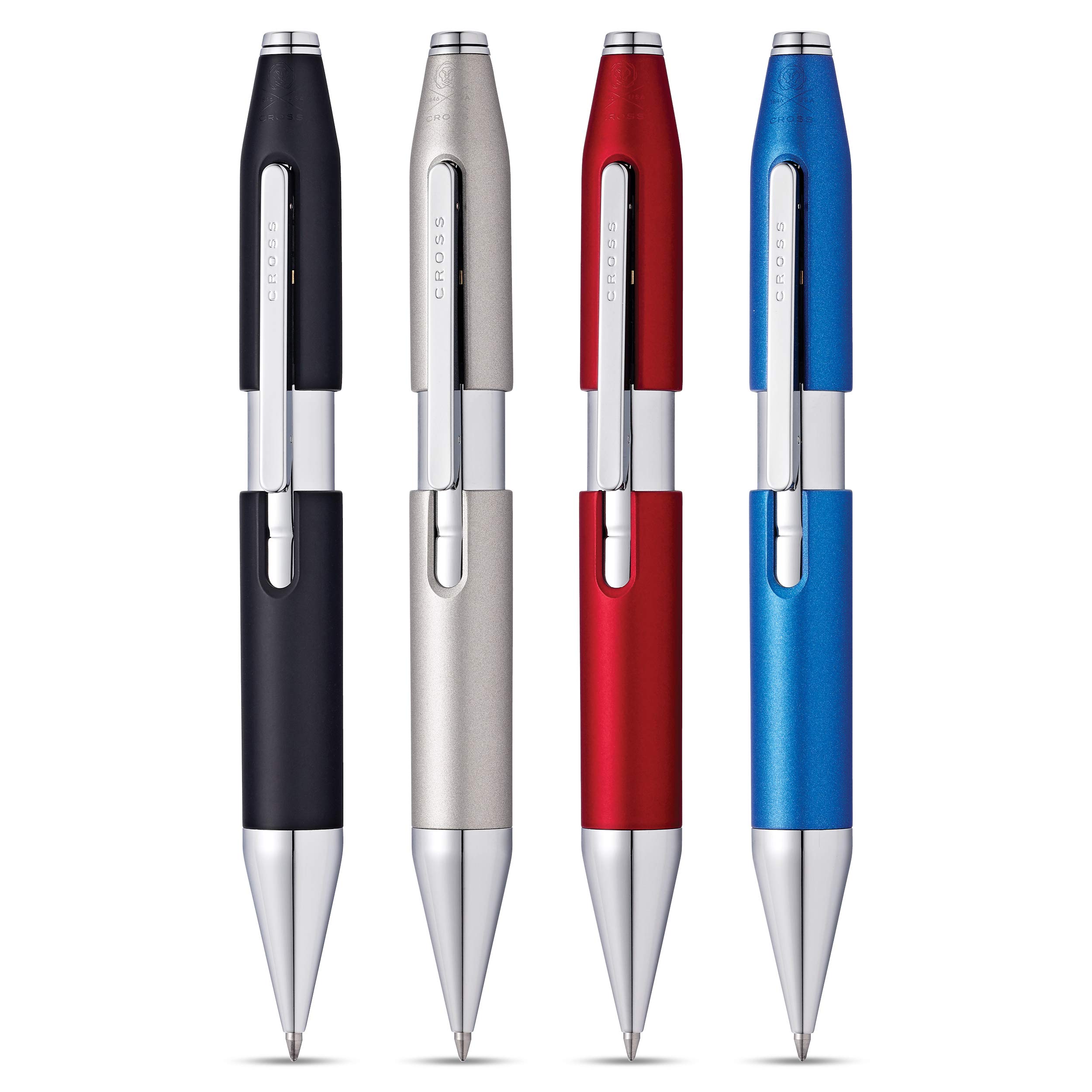 Refillable Gel Ink Rollerball Pen - Chrome Finish, Premium Graphite Grey - Includes Branded Retail Packaging - Ideal for Office, School & Gift Giving