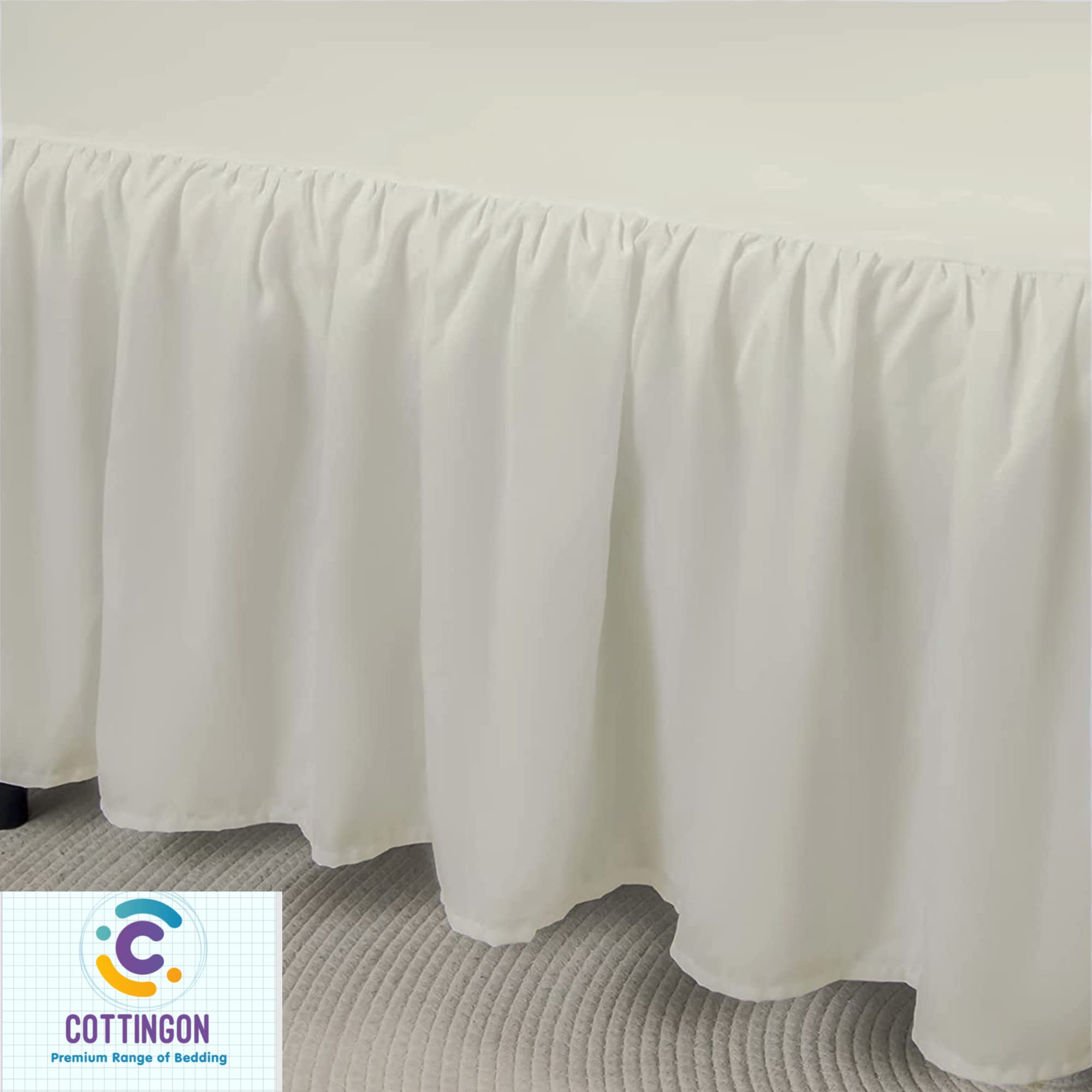 Elegant Ruffled Bed Skirt with Split Corners - 21