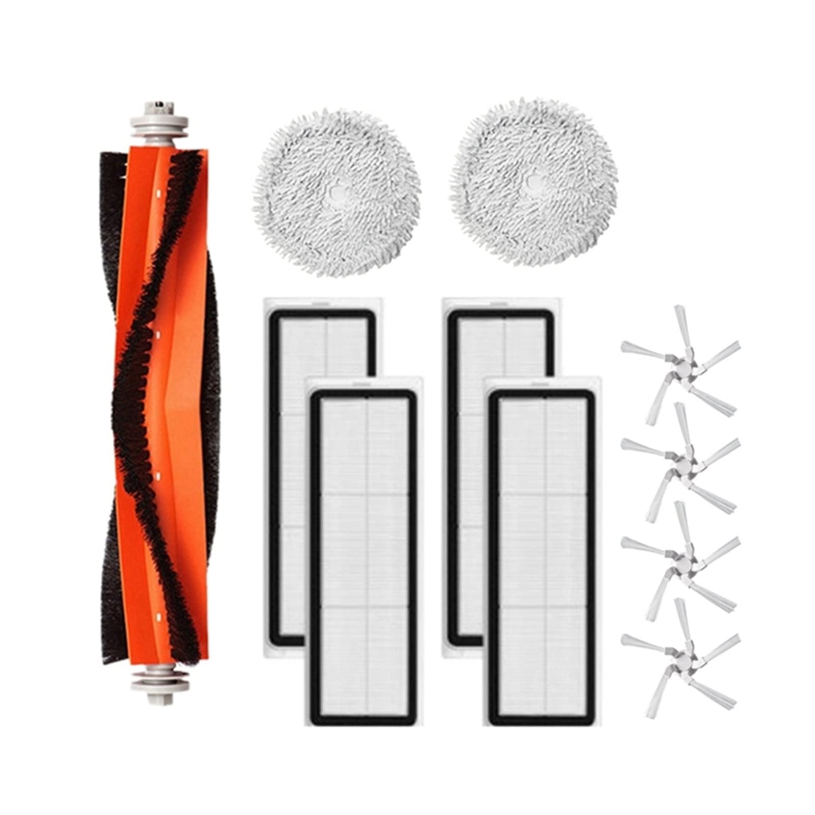 11Pcs Vacuum Cleaner Parts Compatible with Xiaomi Dreame W10/W10 Pro - Replacement Side Brushes, Washable Mop Cloth & Filters for Home Cleaning | Perfect for Hardwood Floors & Pet Hair Removal (Gray)