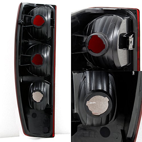 AKKON Black Headlights & Dark Red Tail Lights Replacement Set for Chevy Colorado & GMC Canyon - Complete Left & Right Pair - Upgrade Your Truck's Style & Night Visibility (Perfect for Off-Roading, Night Driving & Custom Builds)