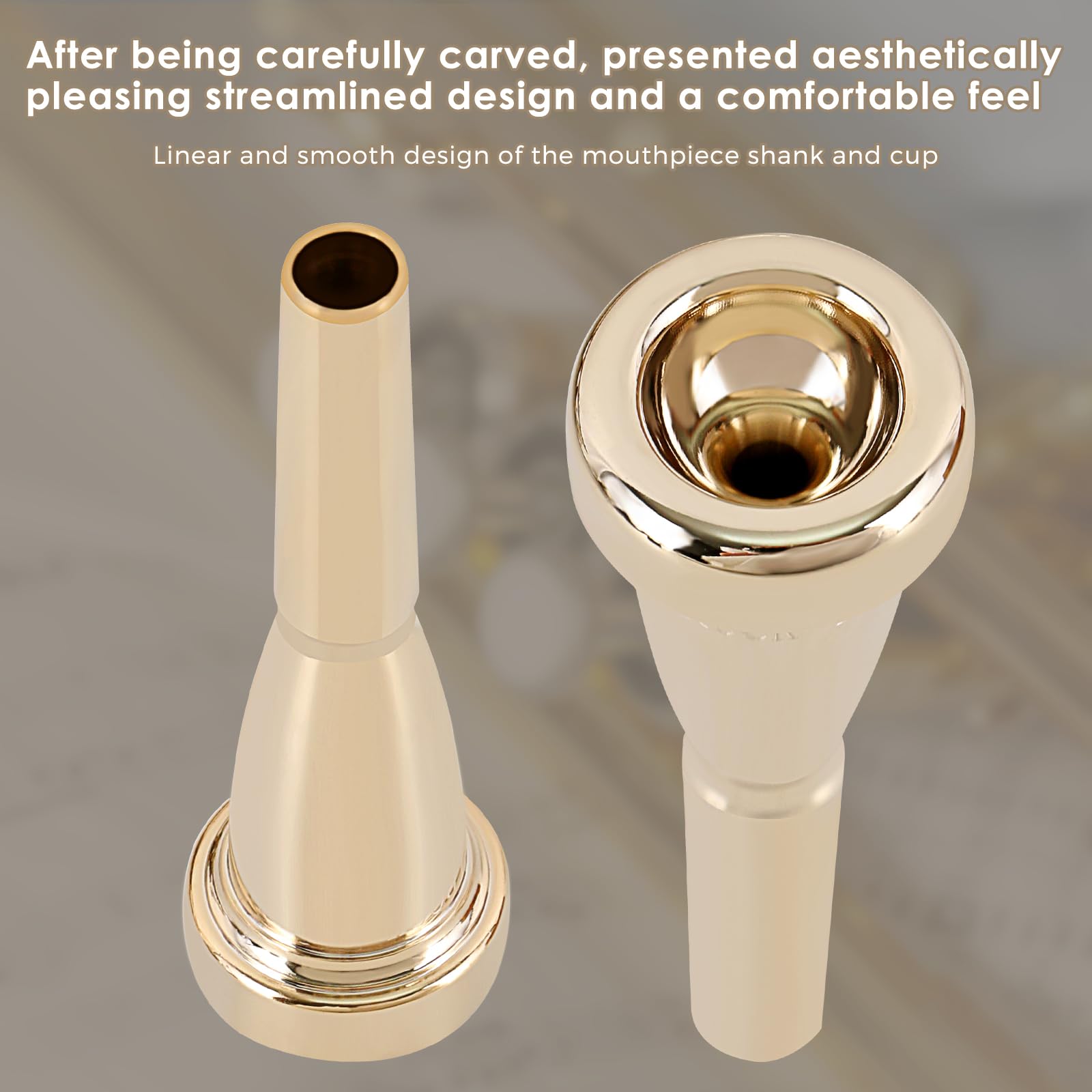 EASTROCK 3C Gold Trumpet Mouthpiece - for Brass Instruments & Performances