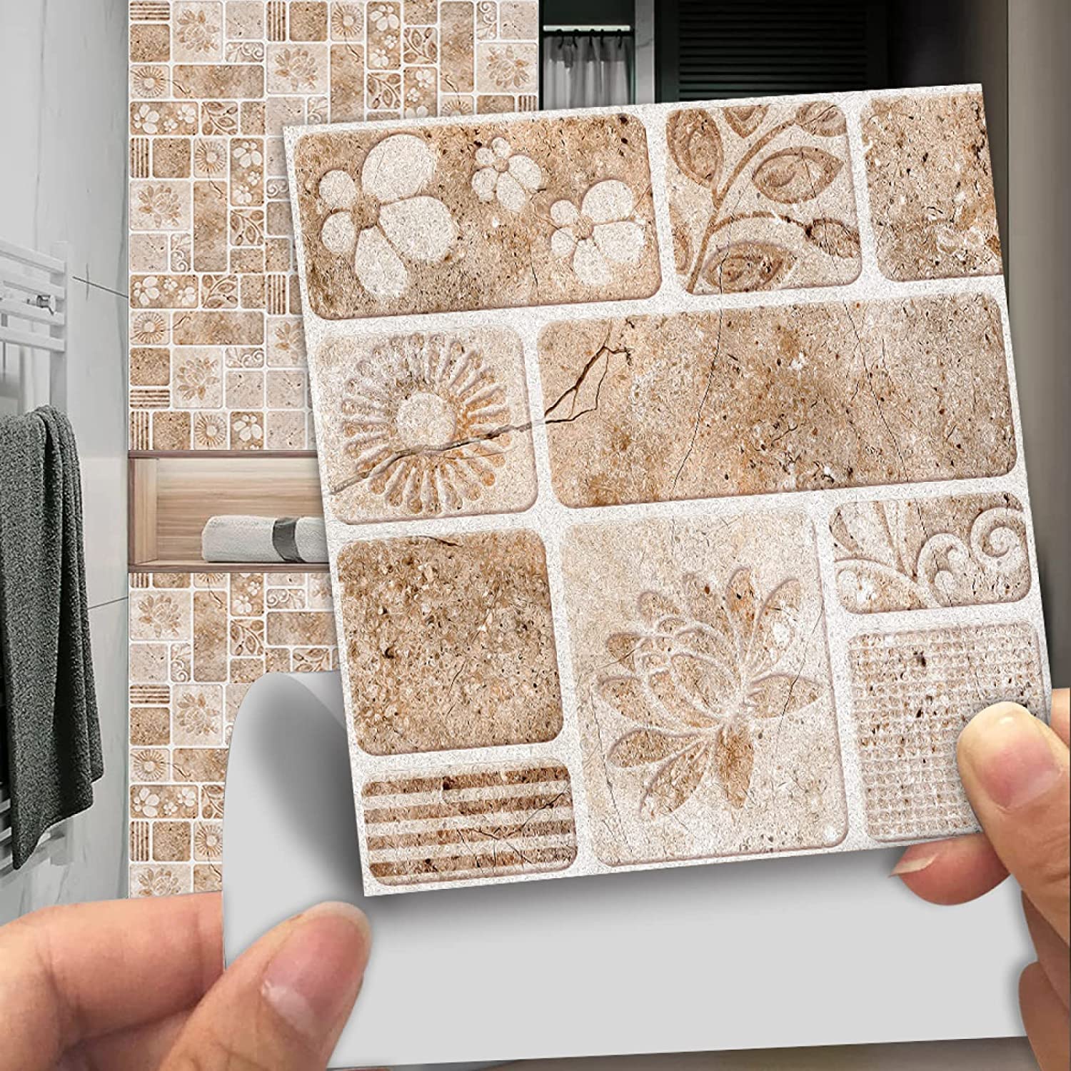 Vintage Peel and Stick Kitchen Backsplash Tiles 30cm x 30cm - Waterproof Wall Tile Stickers for Home Decor, DIY Kitchen Renovation & Bathroom Upgrade