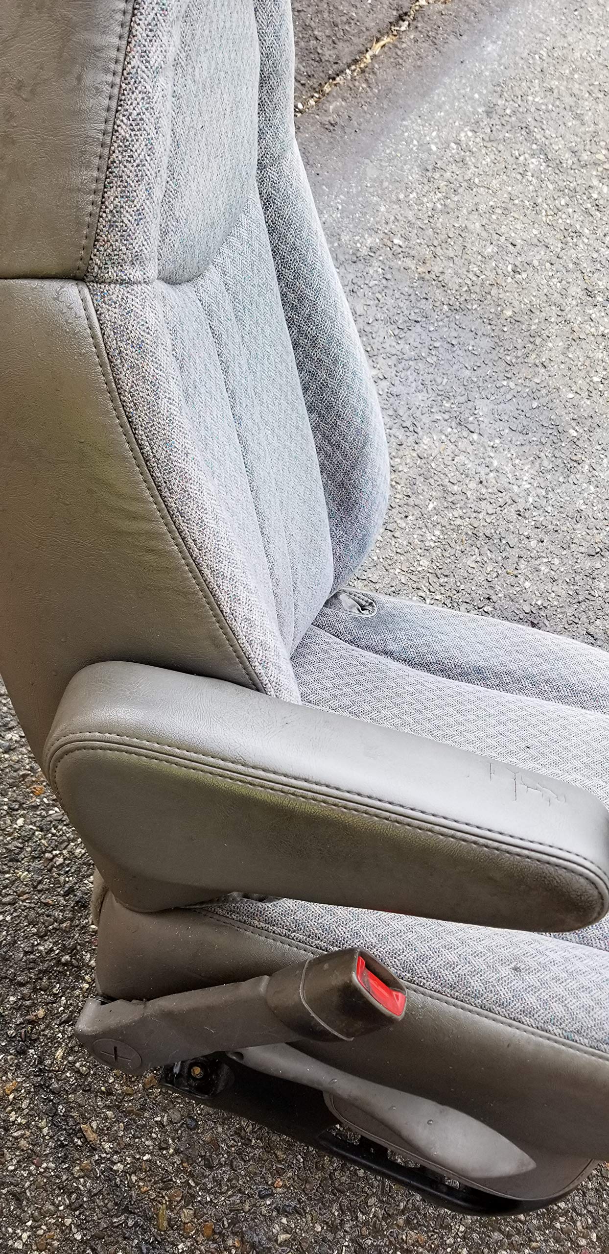 Durable Gray Seat Covers for 1996-2009 Chevy Express & GMC Savana - Front Captain Chairs with Molded Headrests & Armrests | Perfect for Work Vans, Delivery Trucks & Fleet Vehicles