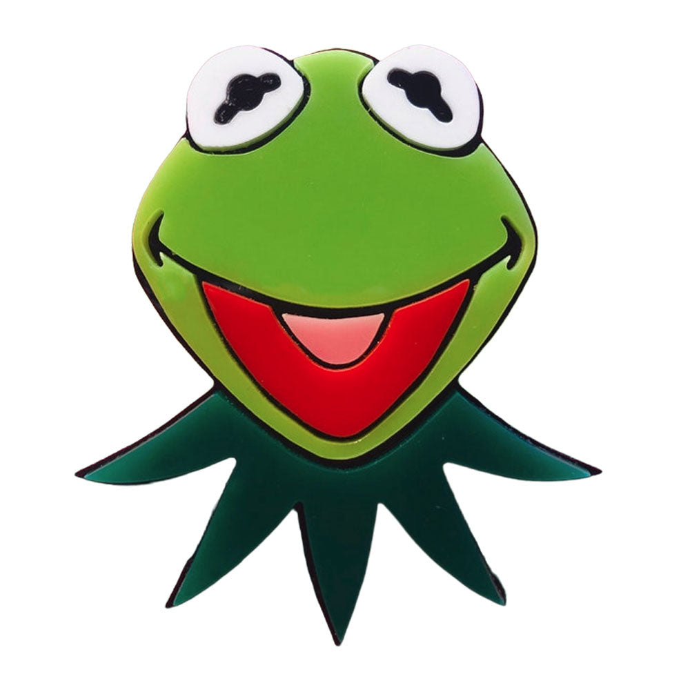 Cute Cartoon Frog Puppet Acrylic Brooch Pin - Kawaii Animal Jewelry for Backpacks, Jackets & Hats - Unique Makokot Design Accessory for Cosplay, Gifts & Everyday Wear