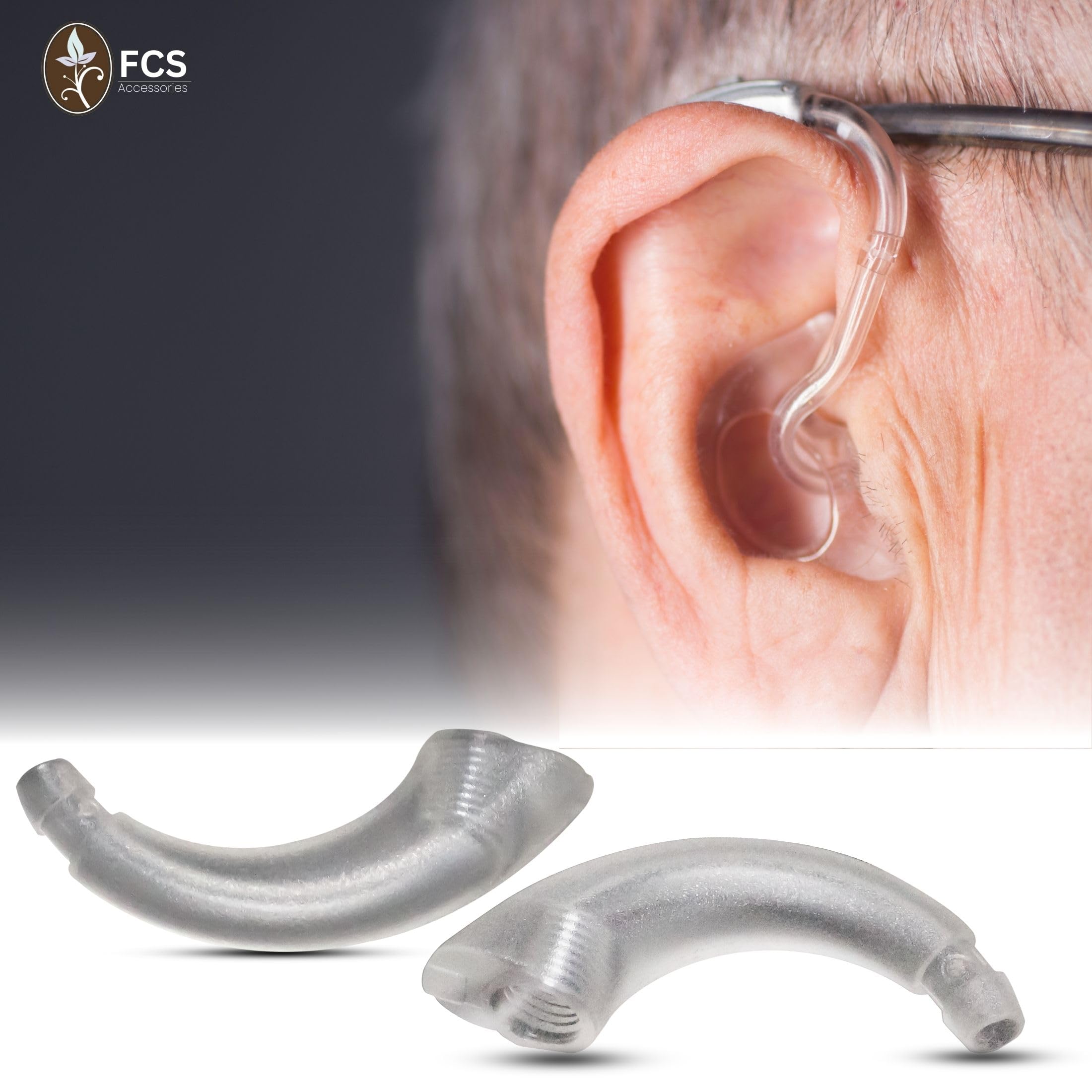 FCS BTE Hearing Aid Ear Hook - Durable ABS, Easy Install for Comfort