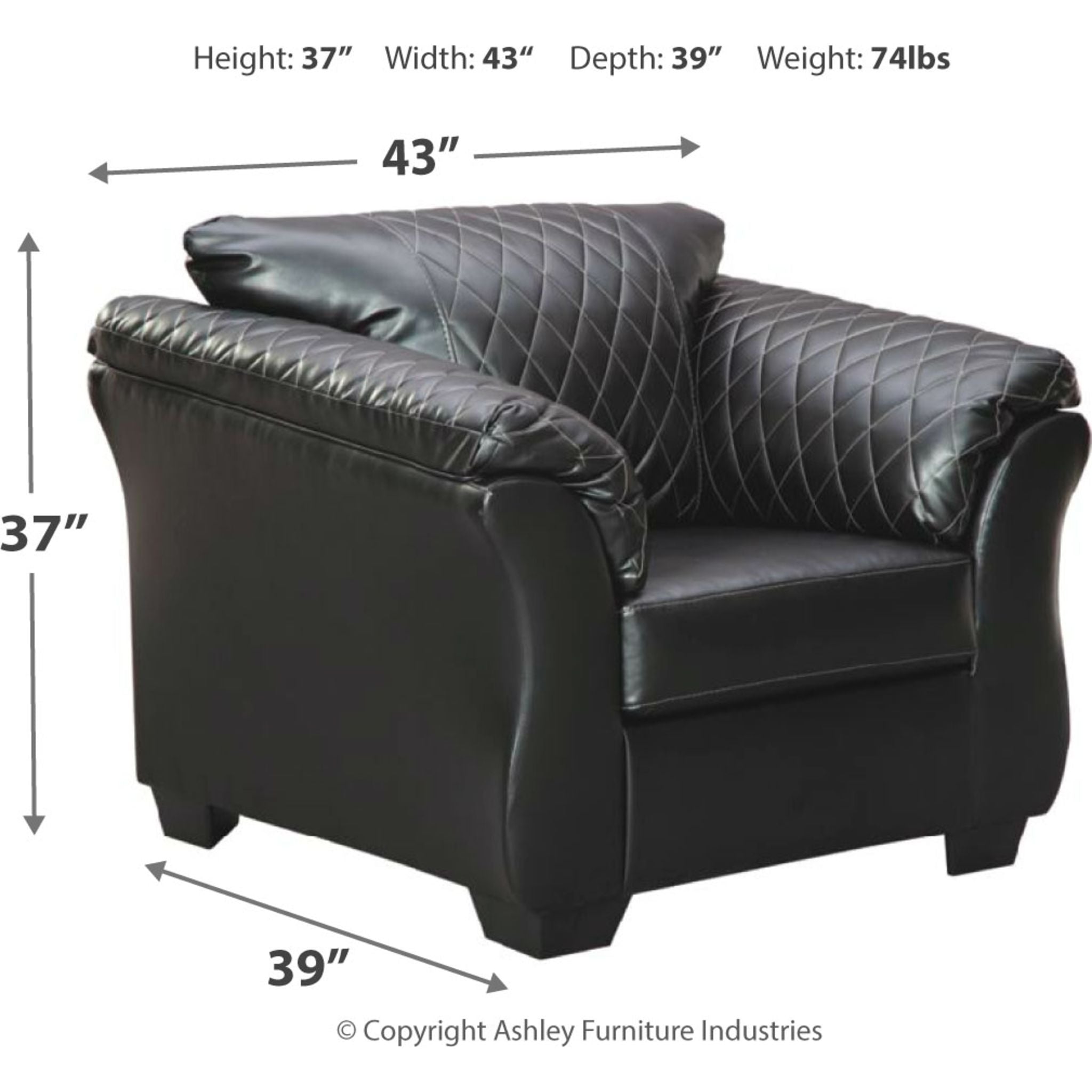 Betrillo Chair - Modern Black Accent Chair for Living Room, Bedroom, or Office - Stylish and Comfortable Seating Furniture for Home Decor