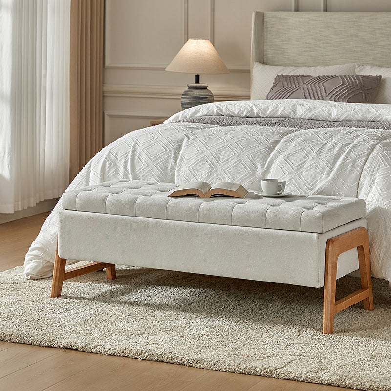 Salina Mid-Century Modern Inspired Storage Bench - Stylish Entryway & Living Room Seating with Hidden Storage - Perfect for Small Spaces & Home Organization