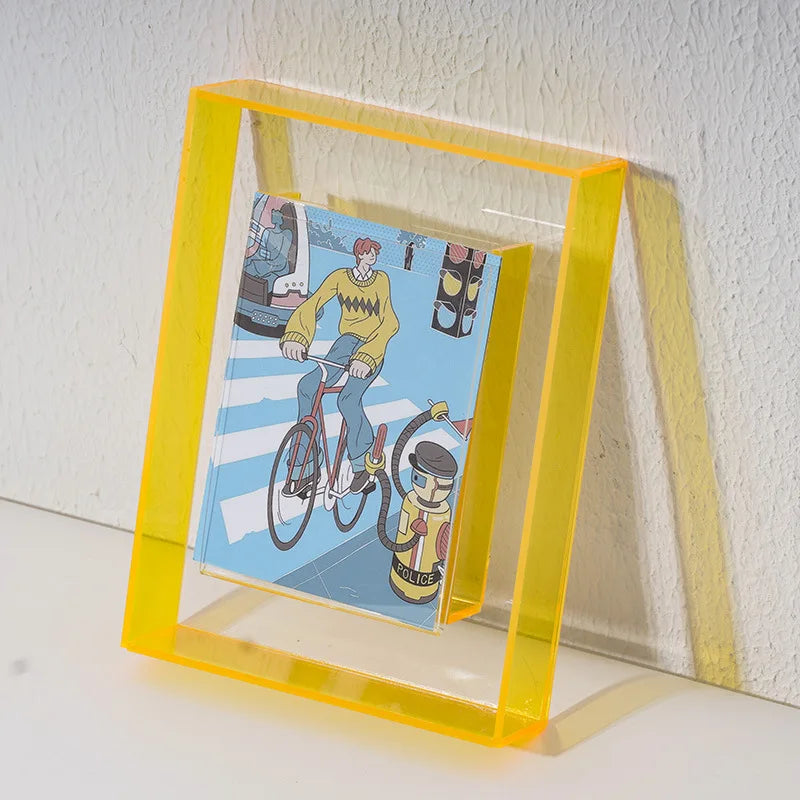 Neon Dreams Acrylic Picture Frame - Modern LED Photo Display for Wall Decor, Bedroom, Living Room & Office - Shatter-Resistant Clear Plastic Frame for 4x6, 5x7, 8x10 Photos