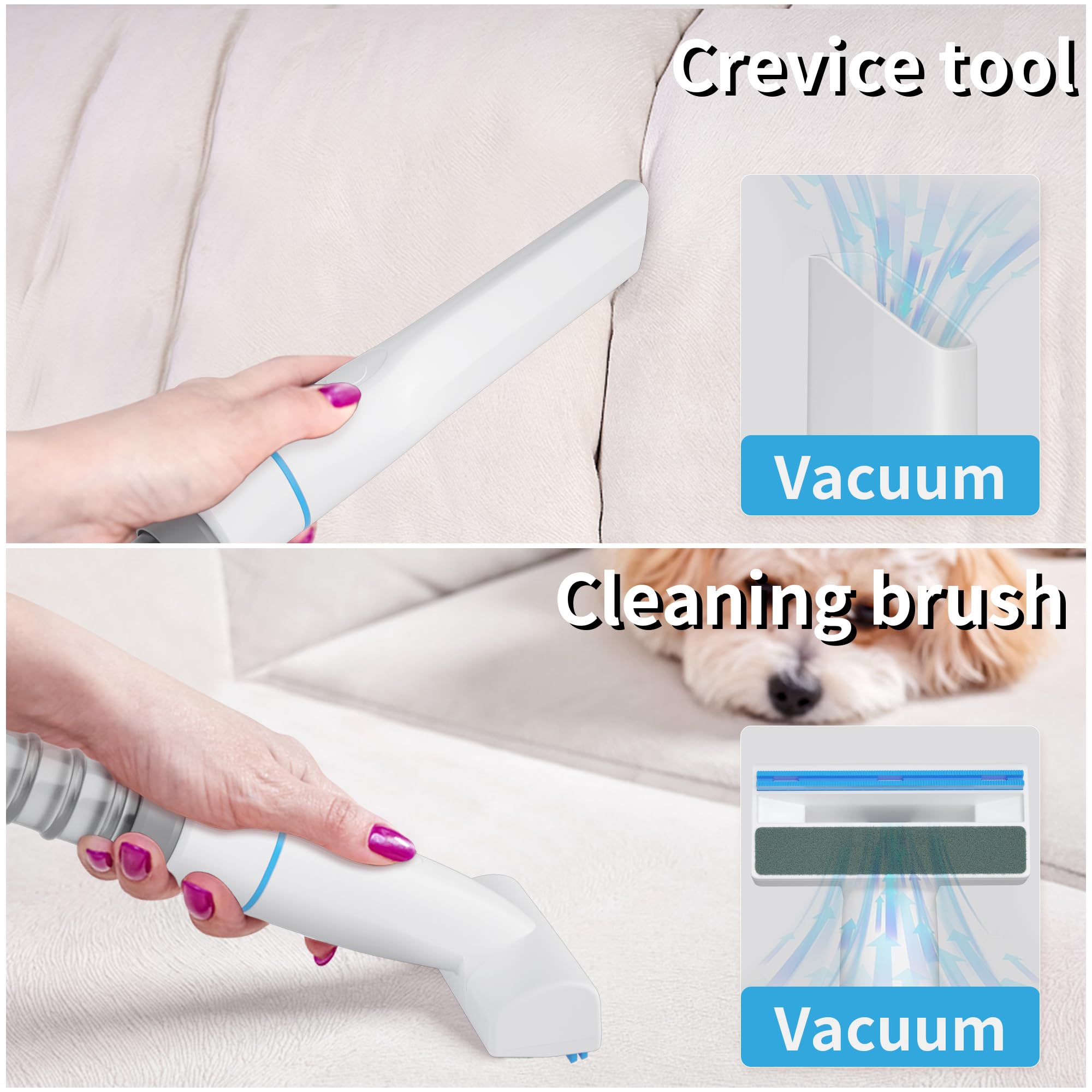 Pet Grooming Vacuum for Dogs - Low Noise Dog Hair Remover with 5 Grooming Tools (Clippers & Brush) - Perfect for Shedding Control & Home Grooming Sessions