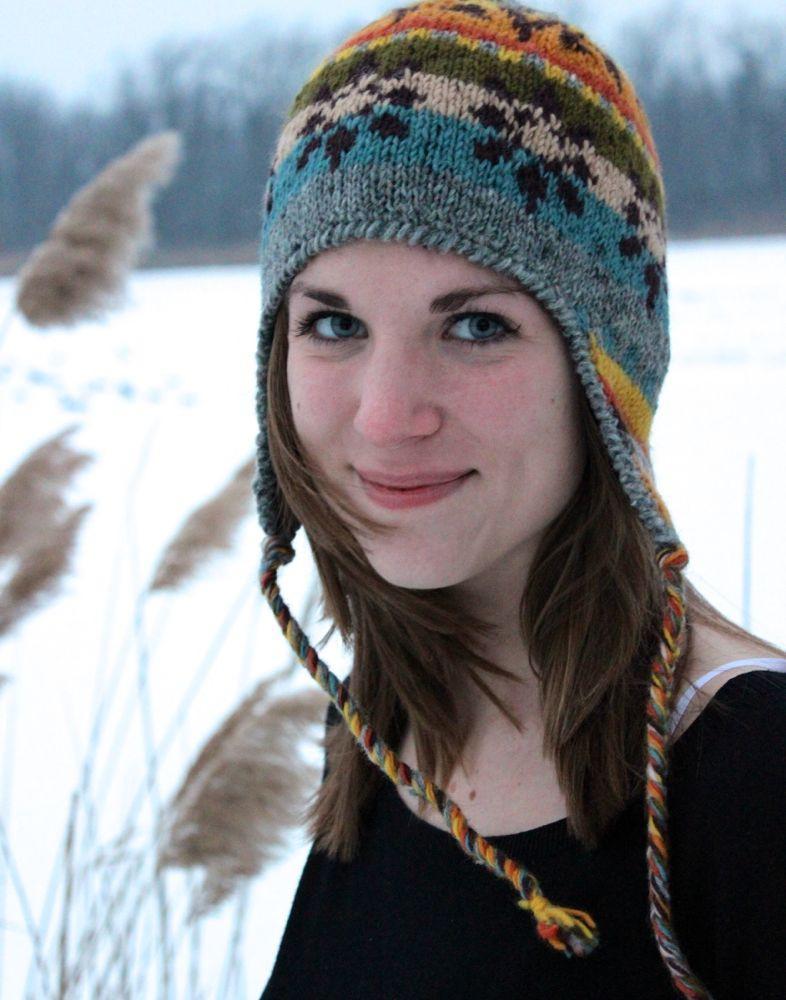 Handmade Tibetan Wool Ear Flaps Hat for Women & Men - Winter Warm Knitted Beanie with Ear Protection - Perfect for Skiing, Snowboarding & Outdoor Activities