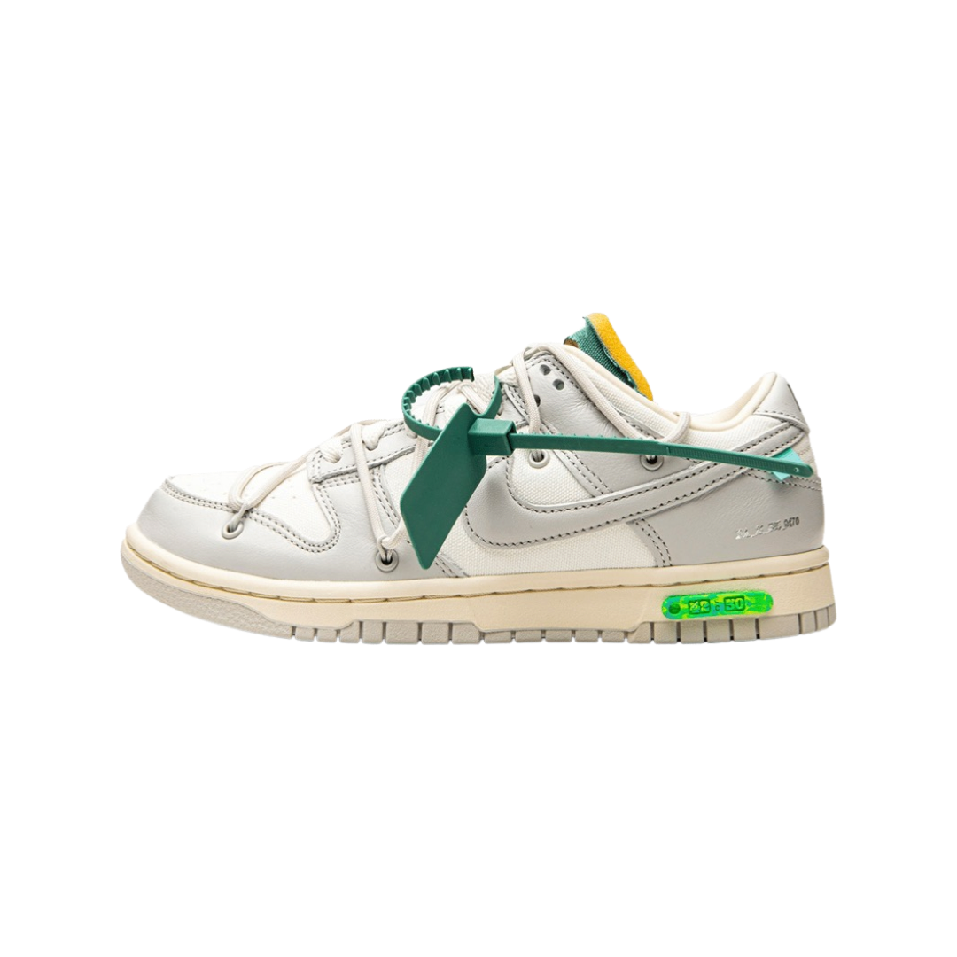 Off White x Nike Dunk Low Lot 42 of 50 Sail Neutral Grey Light Bone Sneakers - Limited Edition Collaboration - Perfect for Streetwear & Sneaker Collectors