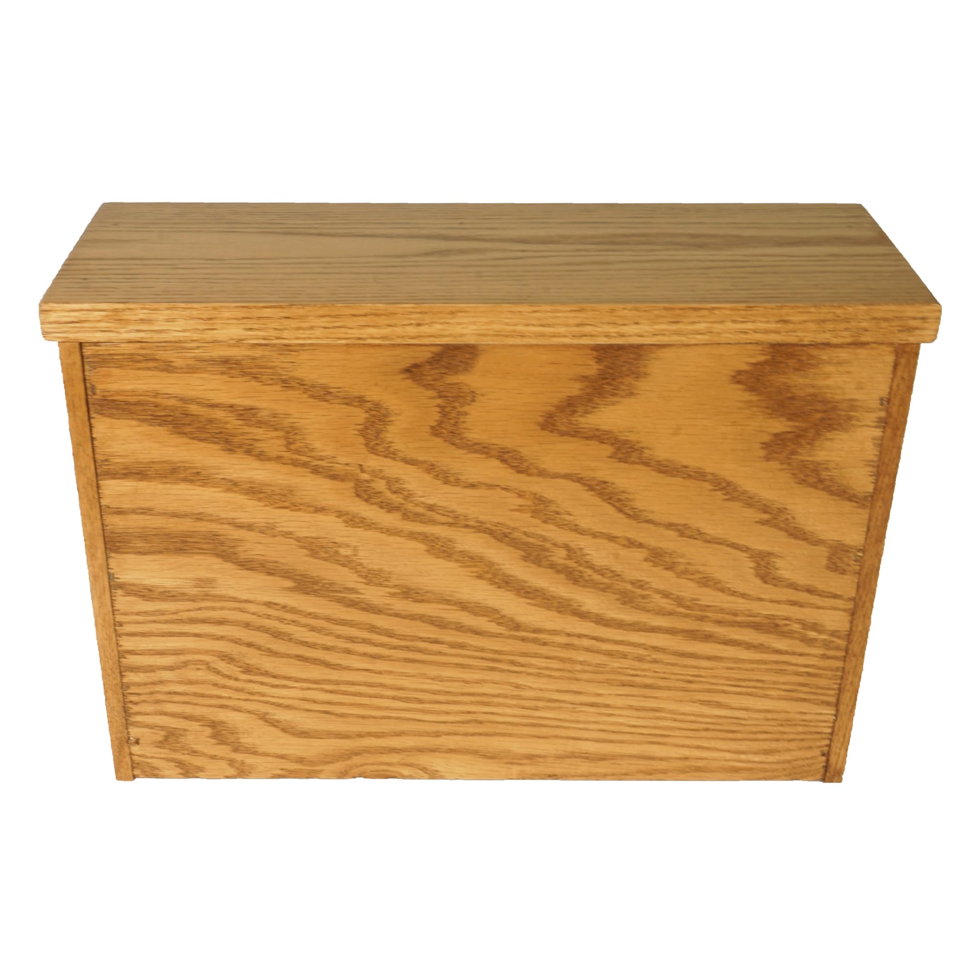 Amish USA Made Solid Oak Bread Box - Large Kitchen Countertop Bread Holder with Chestnut Finish | Perfect for Storing Bread, Baguettes, and Pastries on Your Counter