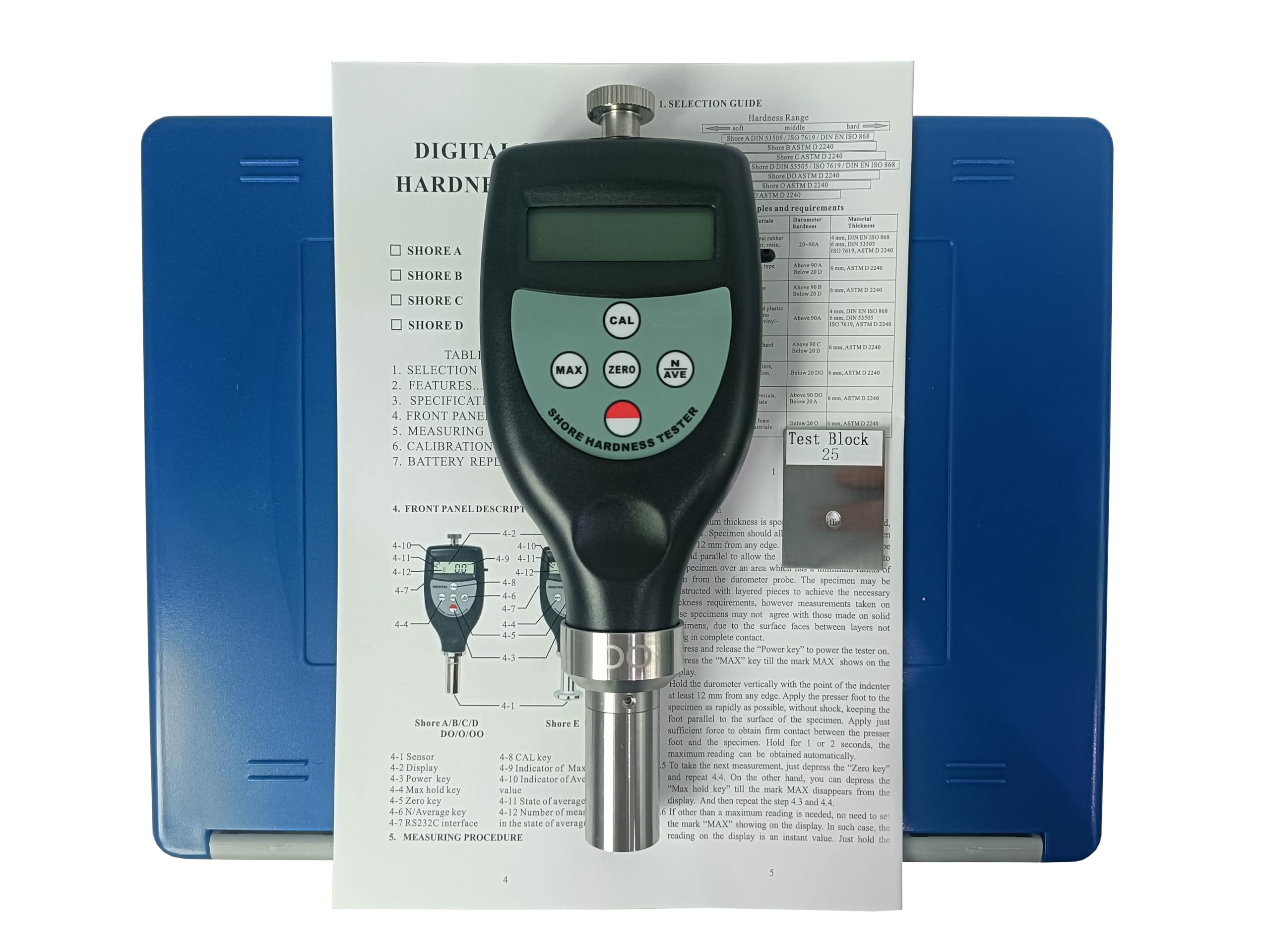 Digital Shore OO Hardness Tester - Soft Rubber & Gel Material Durometer with High Accuracy (<1% H) & 0.1H Resolution | Ideal for Measuring Soft Rubber, Gel-Like Materials in Industrial & Laboratory Settings