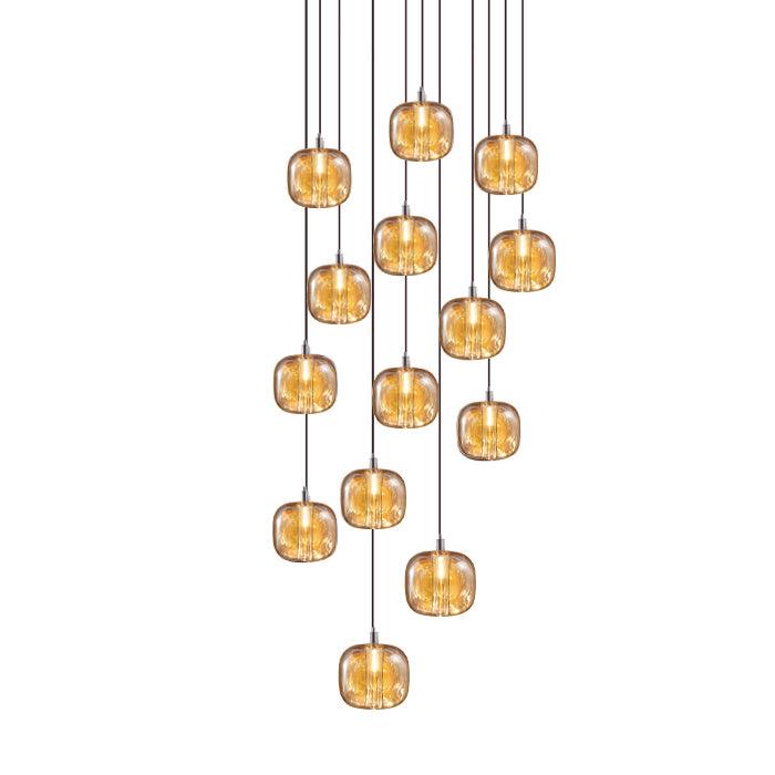Modern Cubie Chandelier - Elegant Crystal Ceiling Light Fixture for Dining Room, Living Room & Bedroom | Perfect for Home Decor & Wedding Venues