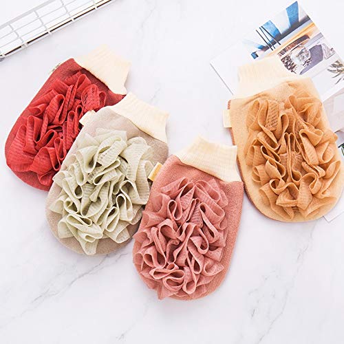 Exfoliating Gloves for Women & Men - 1 Pair Dual Purpose Shower Scrub Mittens, Exfoliating Bath Towel with Viscose/Sponge/PE Material - Body Scrubber for Smooth Skin (Color: C) - Perfect for Spa, Shower & Dry Brushing Routine