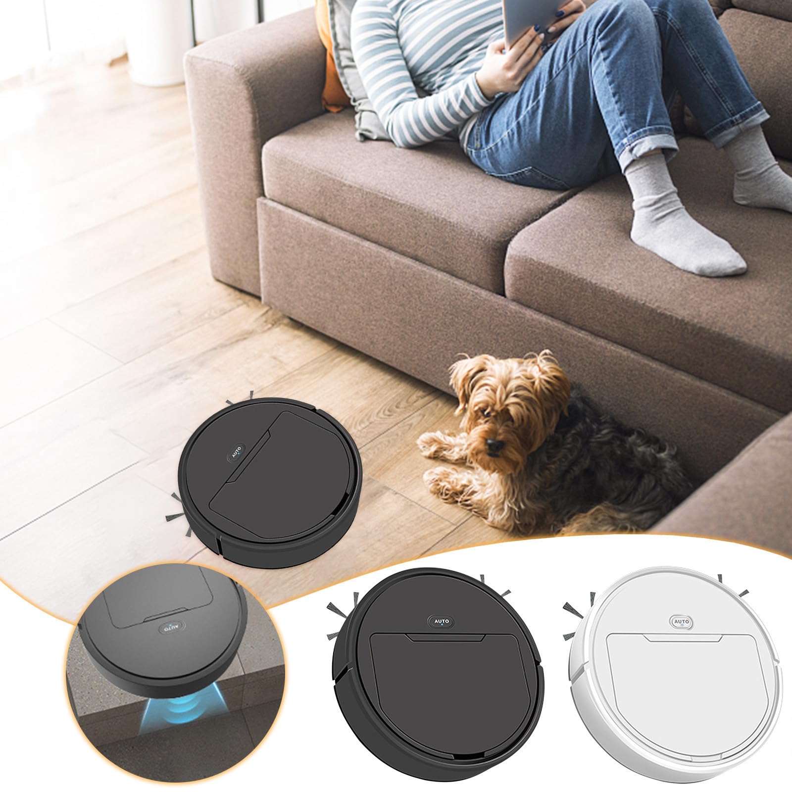 Smart Robot Vacuum and Mop Combo - Auto-Charging, USB Rechargeable, Intelligent Cleaning for Hardwood Floors & Carpets - Perfect for Pet Hair, Dust & Daily Home Cleaning