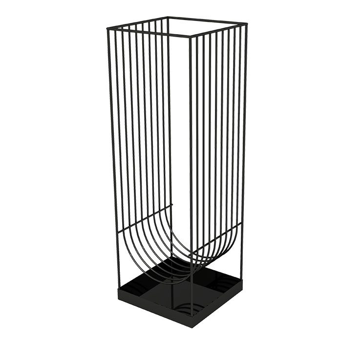 AYTM Curva Modern Black Umbrella Stand - Stylish Entryway Organizer for Home & Office Decor