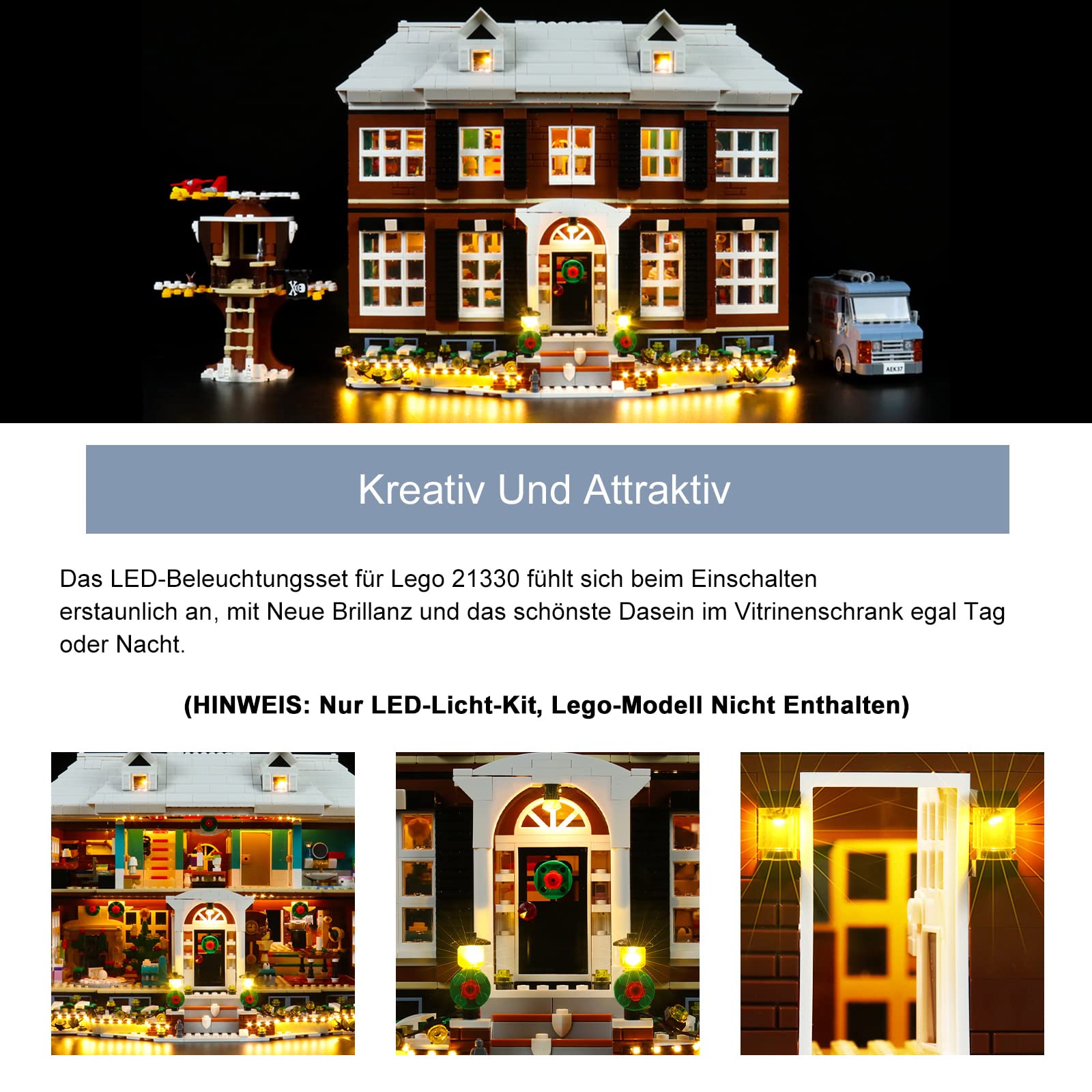 LED Lighting Kit for Lego 21330 Ideas Home Alone Set - Creative Interior Decoration Gift for Collectors (Lego Model Not Included) - Perfect for Holiday Displays, Themed Rooms & Lego Enthusiasts