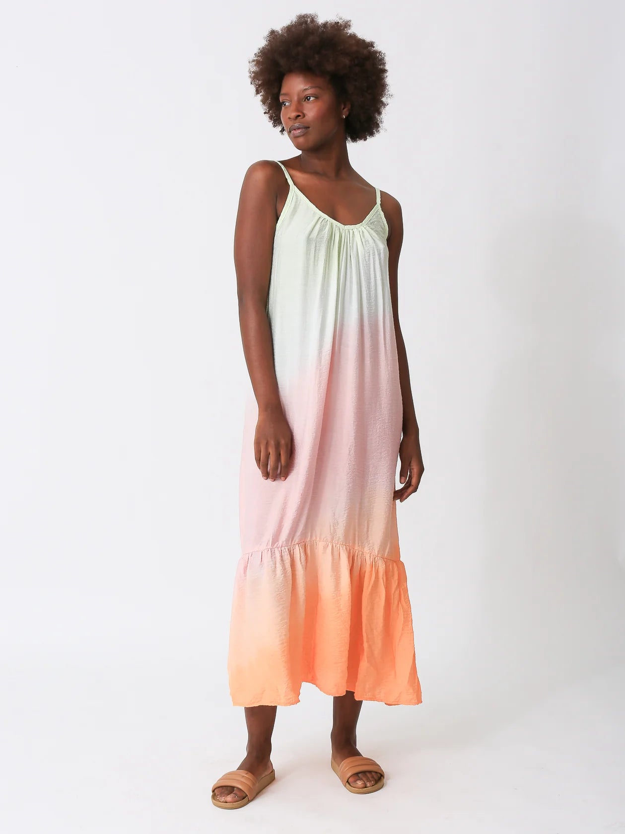 Electric & Rose Women's Laney Maxi Dress in Citrus Orange - Flowy Summer Beach Dress for Vacations, Weddings & Outdoor Parties