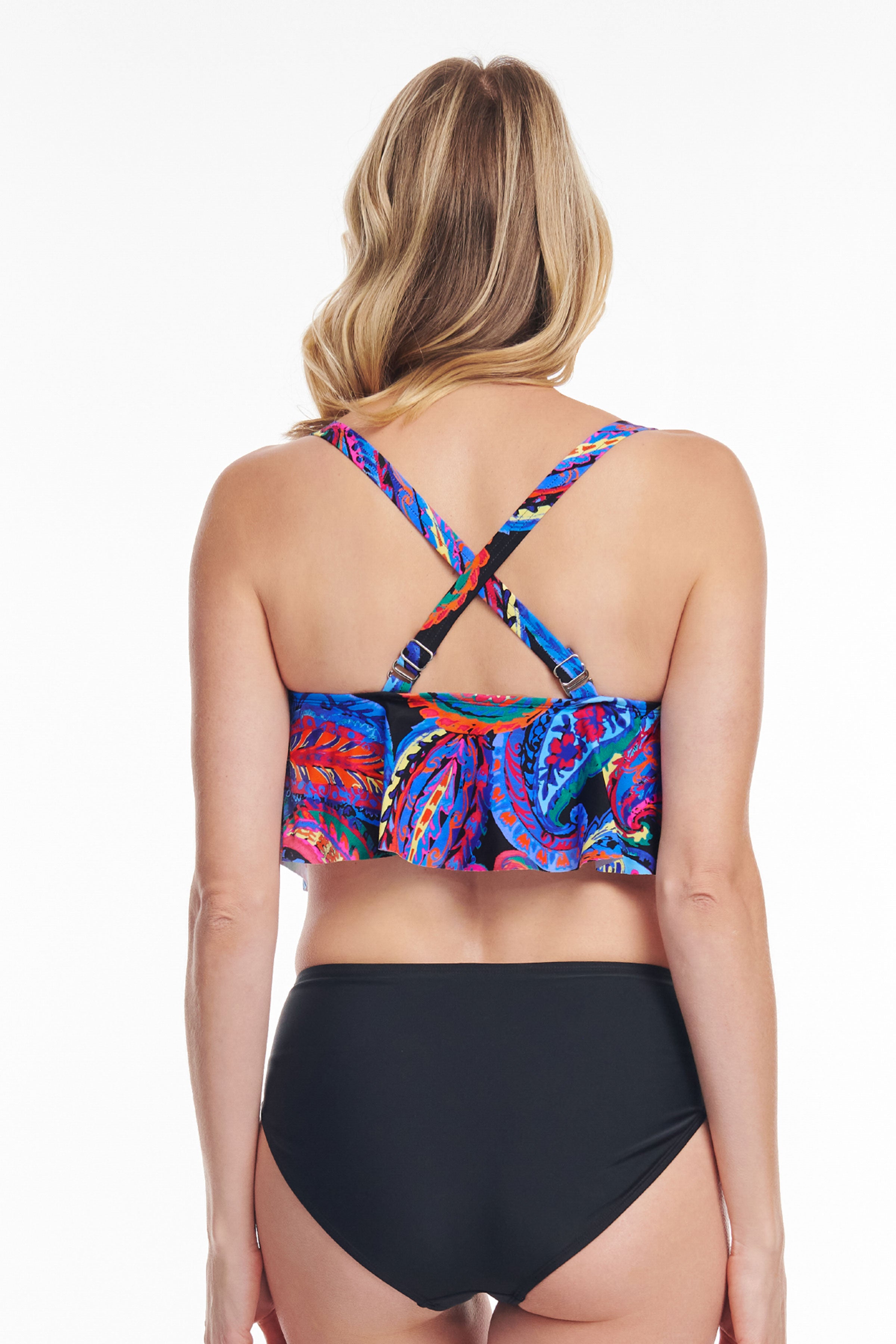 French Paisley Flounce Bikini Top - Sexy Swimwear for Women | Perfect for Beach Vacations, Pool Parties & Summer Getaways