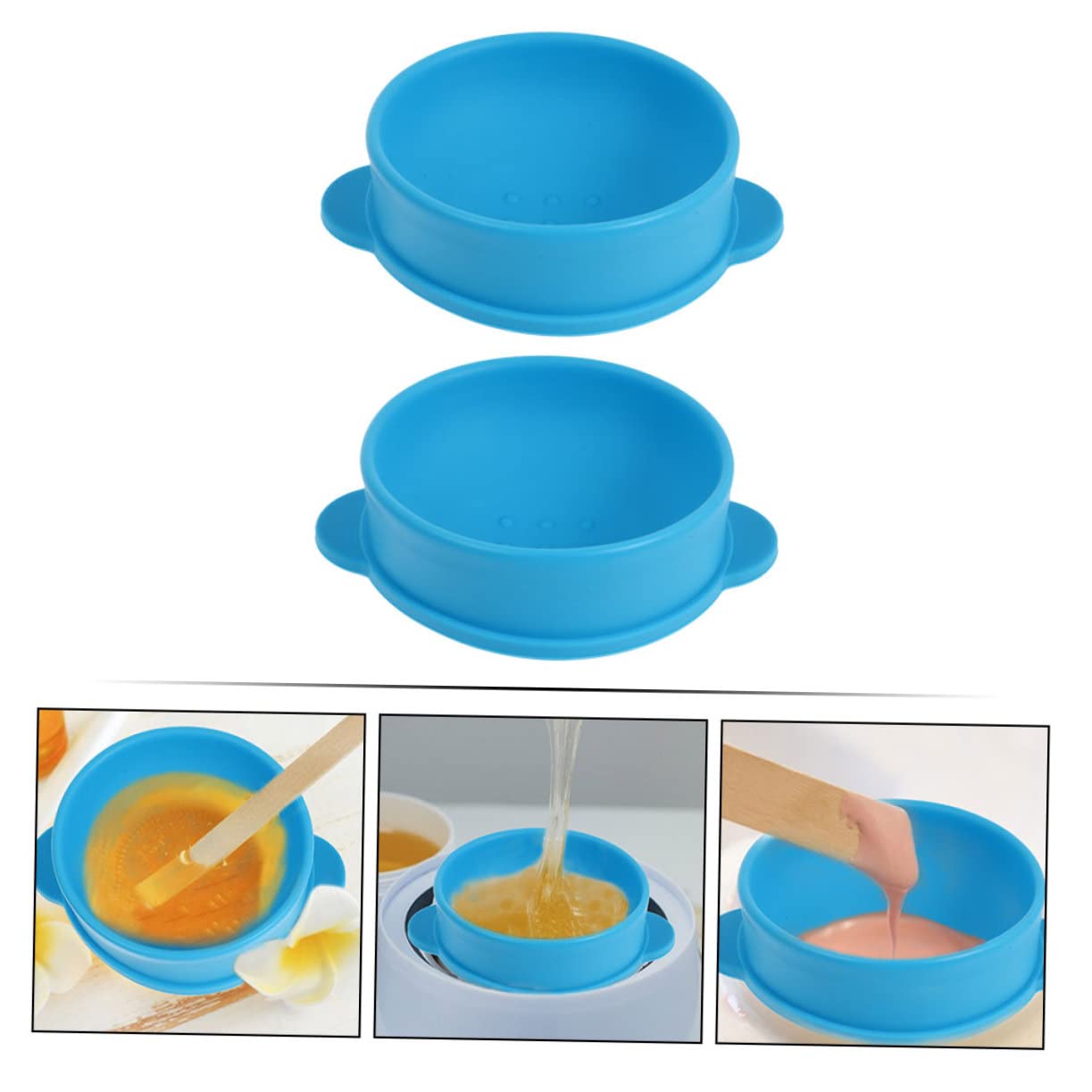NUOBESTY 2 Pack Foldable Wax Melting Bowls - Reusable Hair Removal Wax Warmer Containers for DIY Waxing at Home | Perfect for Eyebrow, Leg & Bikini Waxing