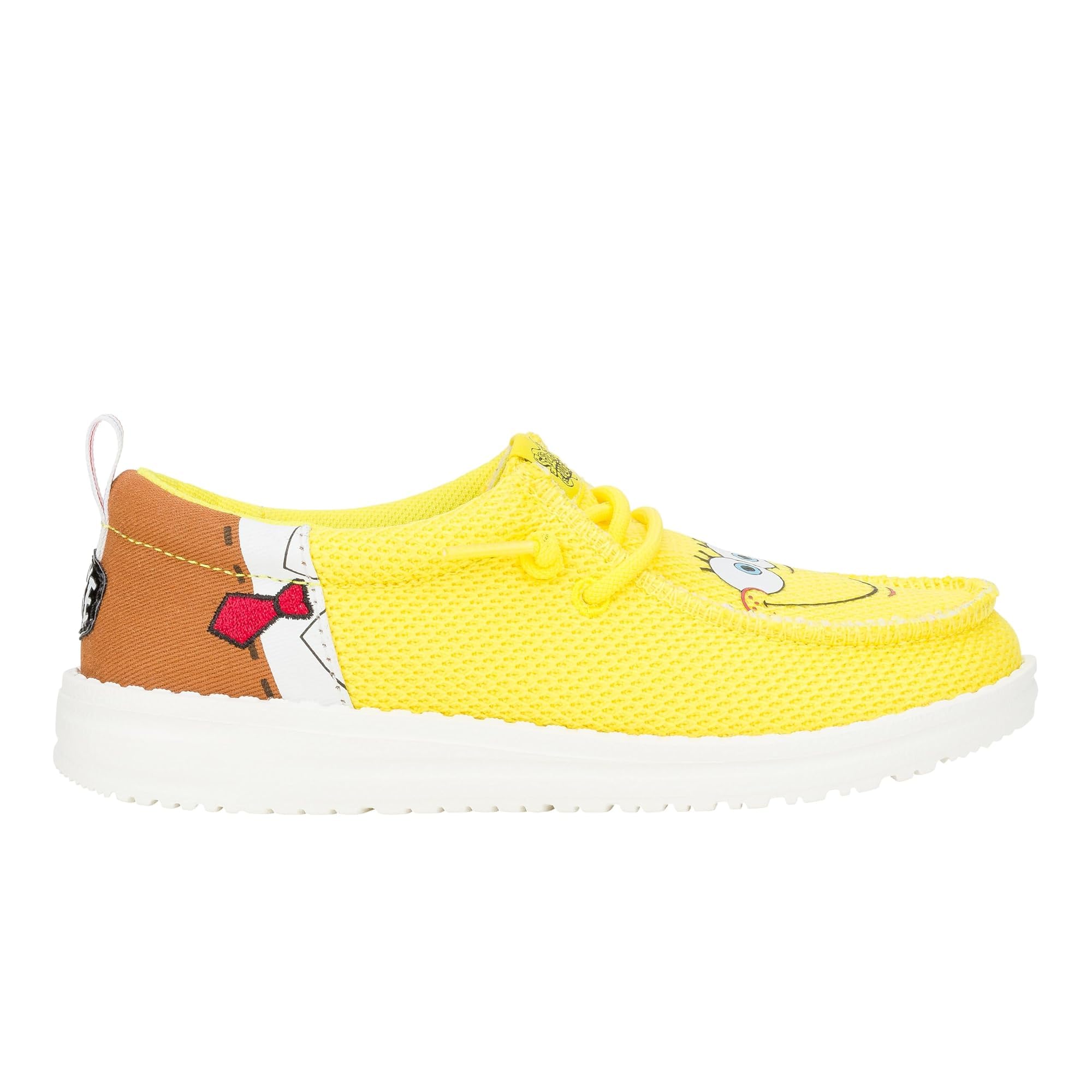 Hey Dude Boys Wally Funk Spongebob Slip-On Shoes - Lightweight Comfortable Sneakers for Kids & Little Big Kids - Perfect for School, Play & Everyday Wear
