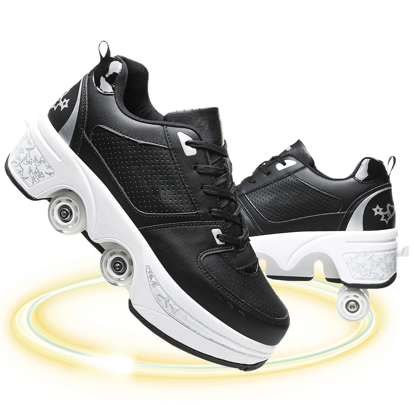 Best Women's Deformation Roller Shoes - Pop Out Inline Skates with 4 Wheels, Automatic Walking Shoes for Safe & Durable Use | Perfect for Commuting, Fitness & Outdoor Fun