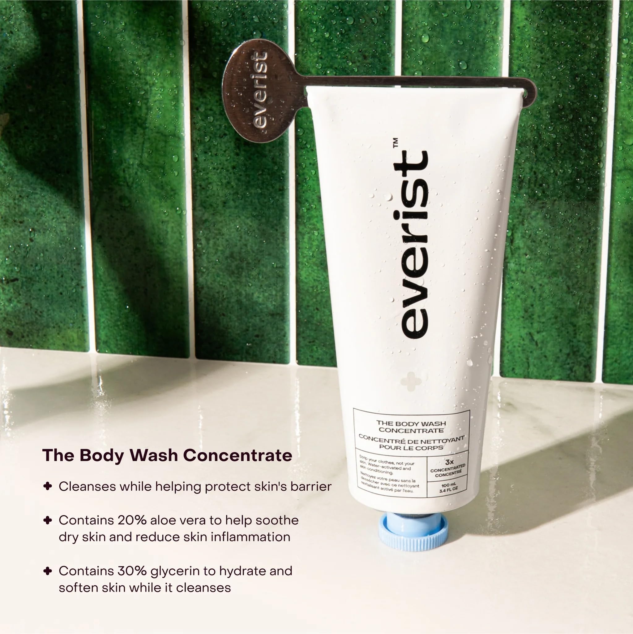 Hydrating Body Wash Concentrate & Compostable Konjac Sponge Bundle - 50+ Washes | Gentle Cleansing for Dry Skin, Eco-Friendly Bath & Shower Routine