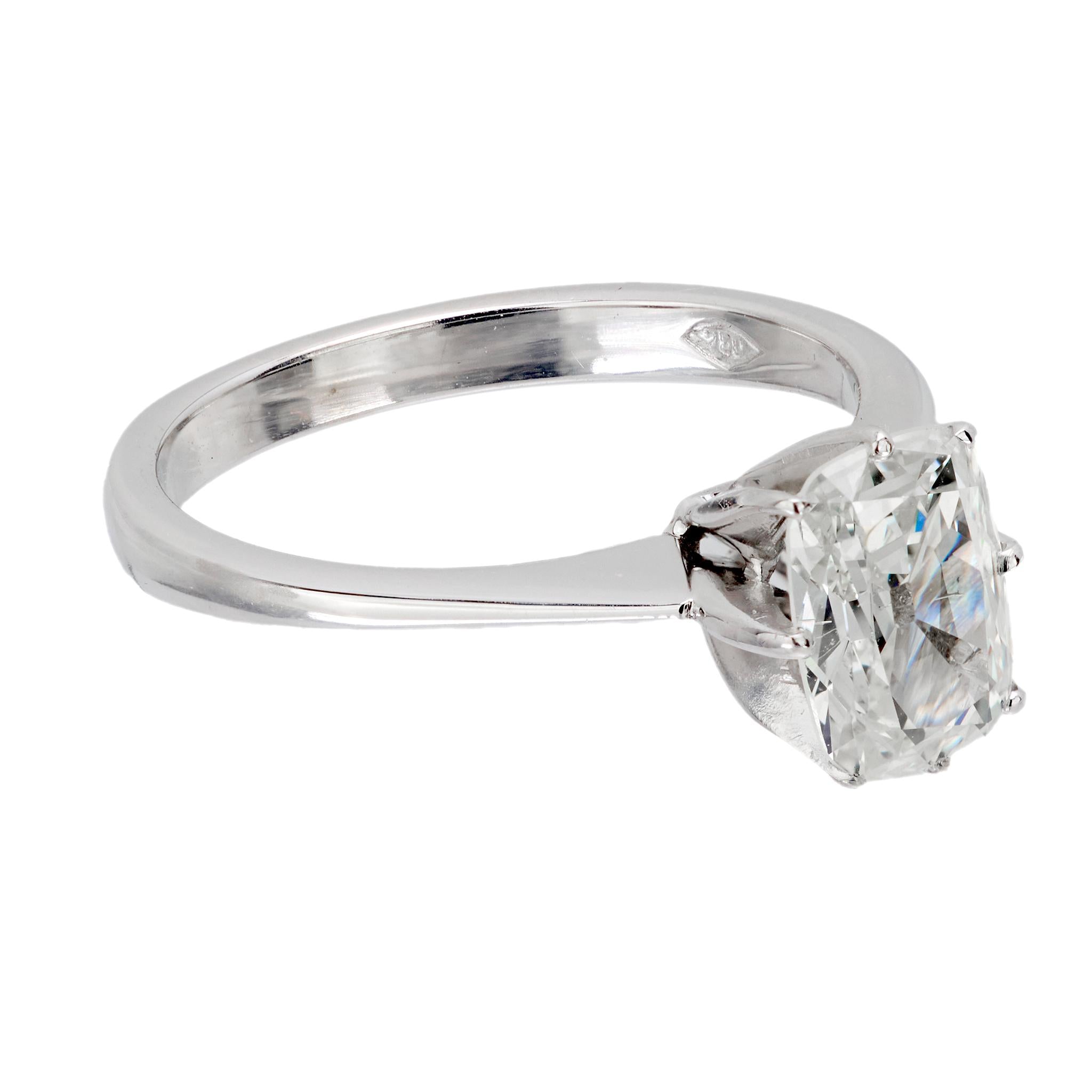 Vintage GIA Certified 1.01 Carat Old Mine Cut Diamond Engagement Ring in 18K White Gold - Perfect for Proposals, Anniversaries & Special Occasions