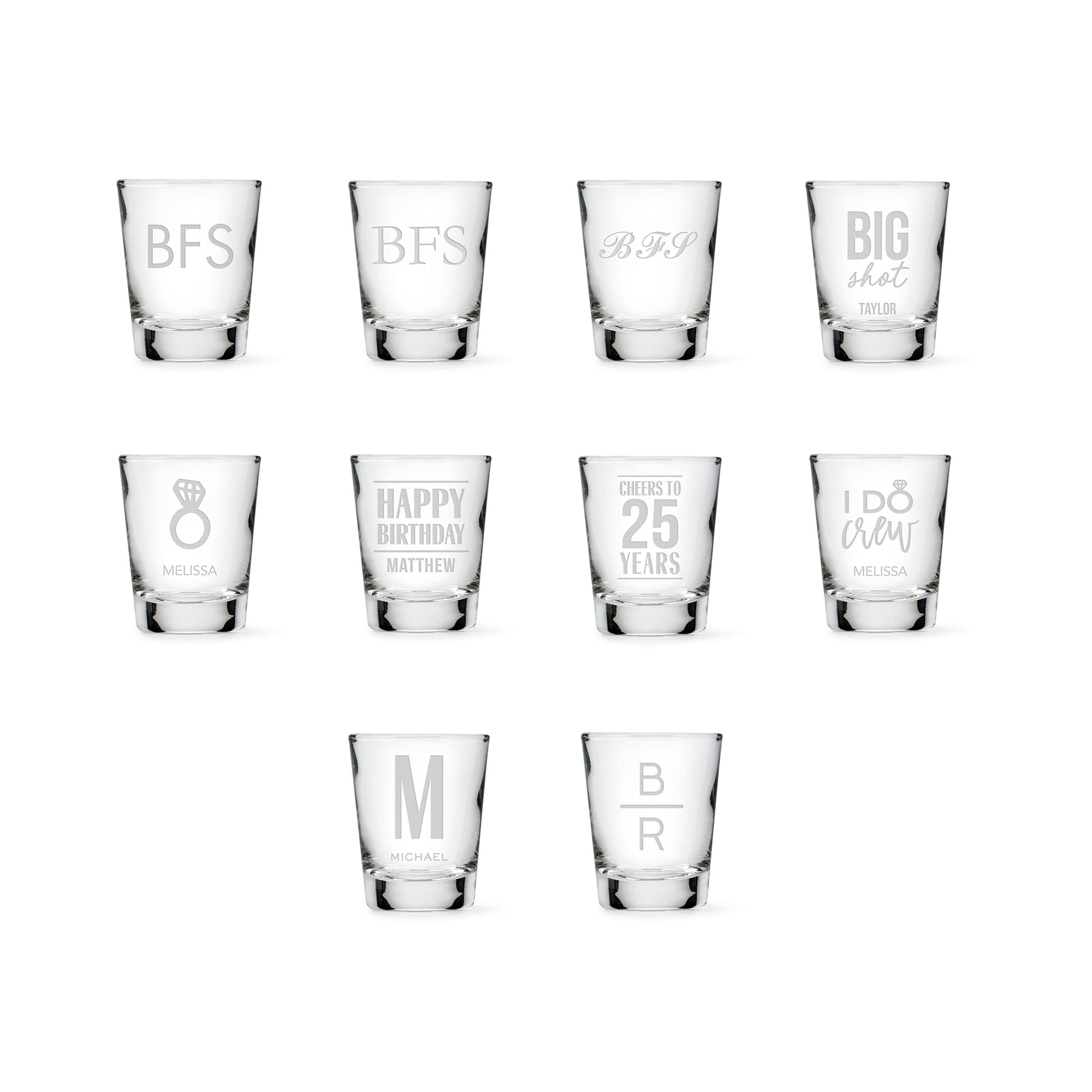 Weddingtar Personalized Engraved 1 oz Shot Glass - Happy Birthday Gift for Him/Her - Perfect for Birthday Parties, Bachelor/Bachelorette Celebrations & Anniversary Gifts